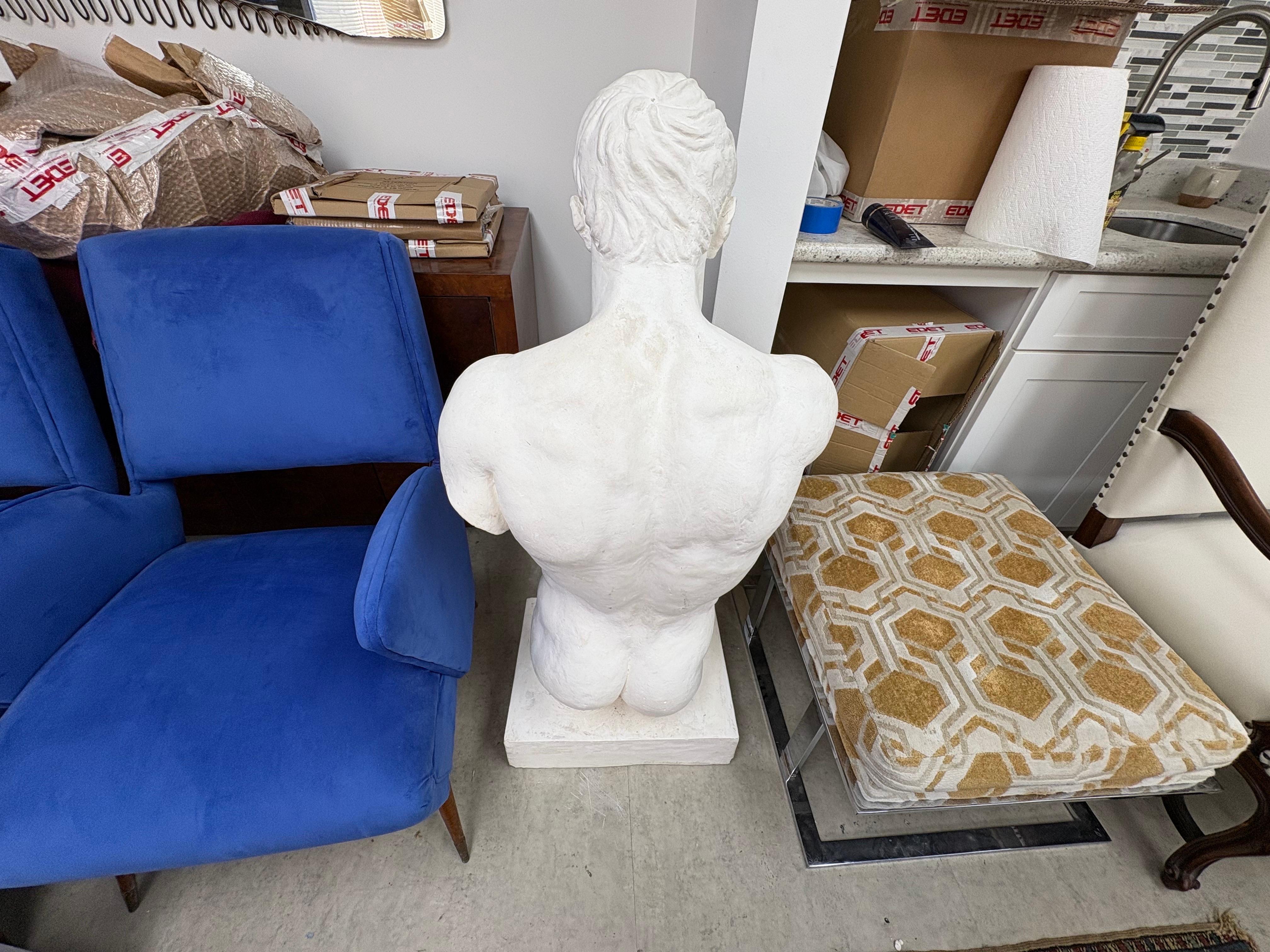 Torso maschile in gesso francese in vendita 5