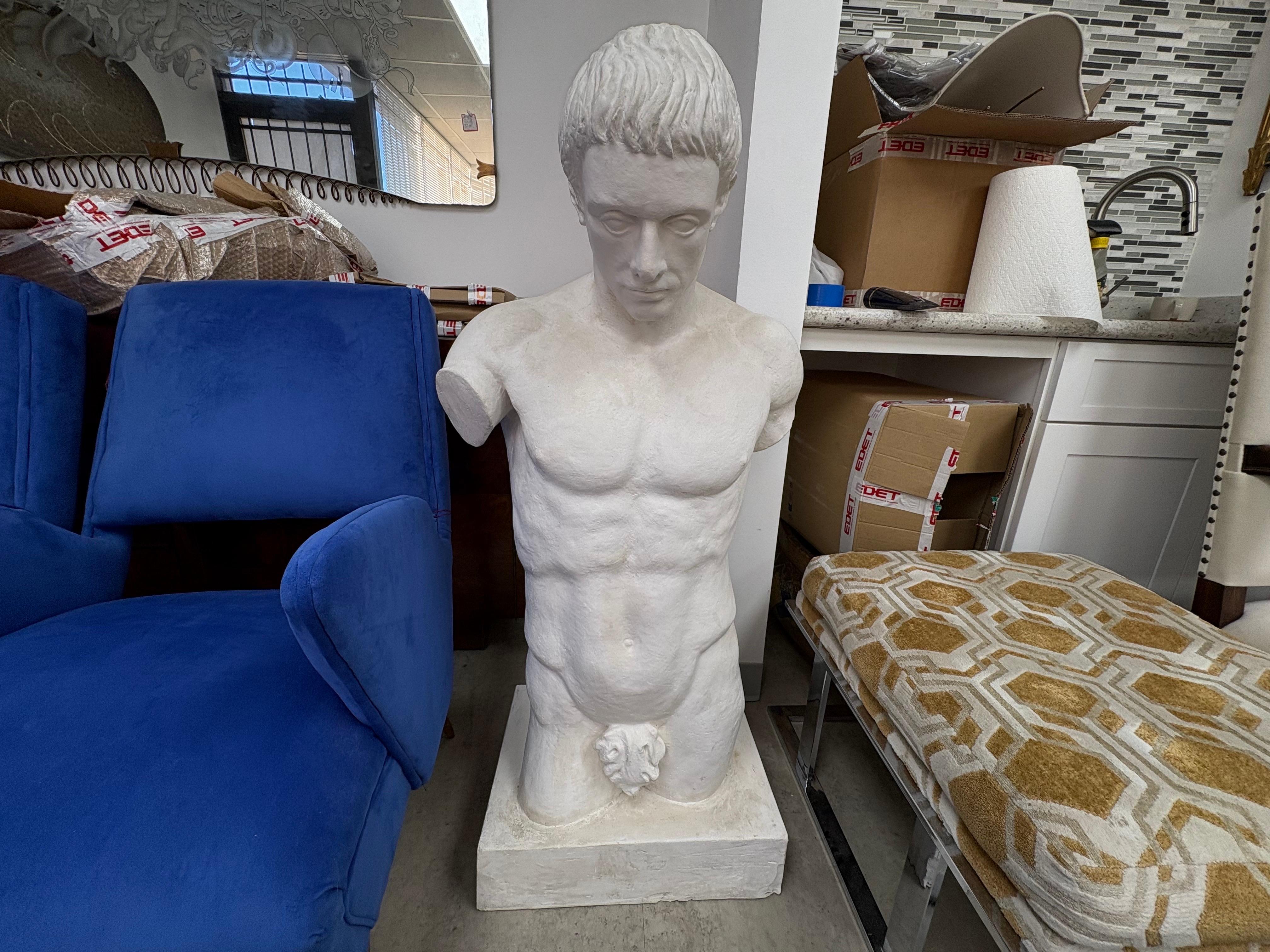 Romano classico Torso maschile in gesso francese in vendita