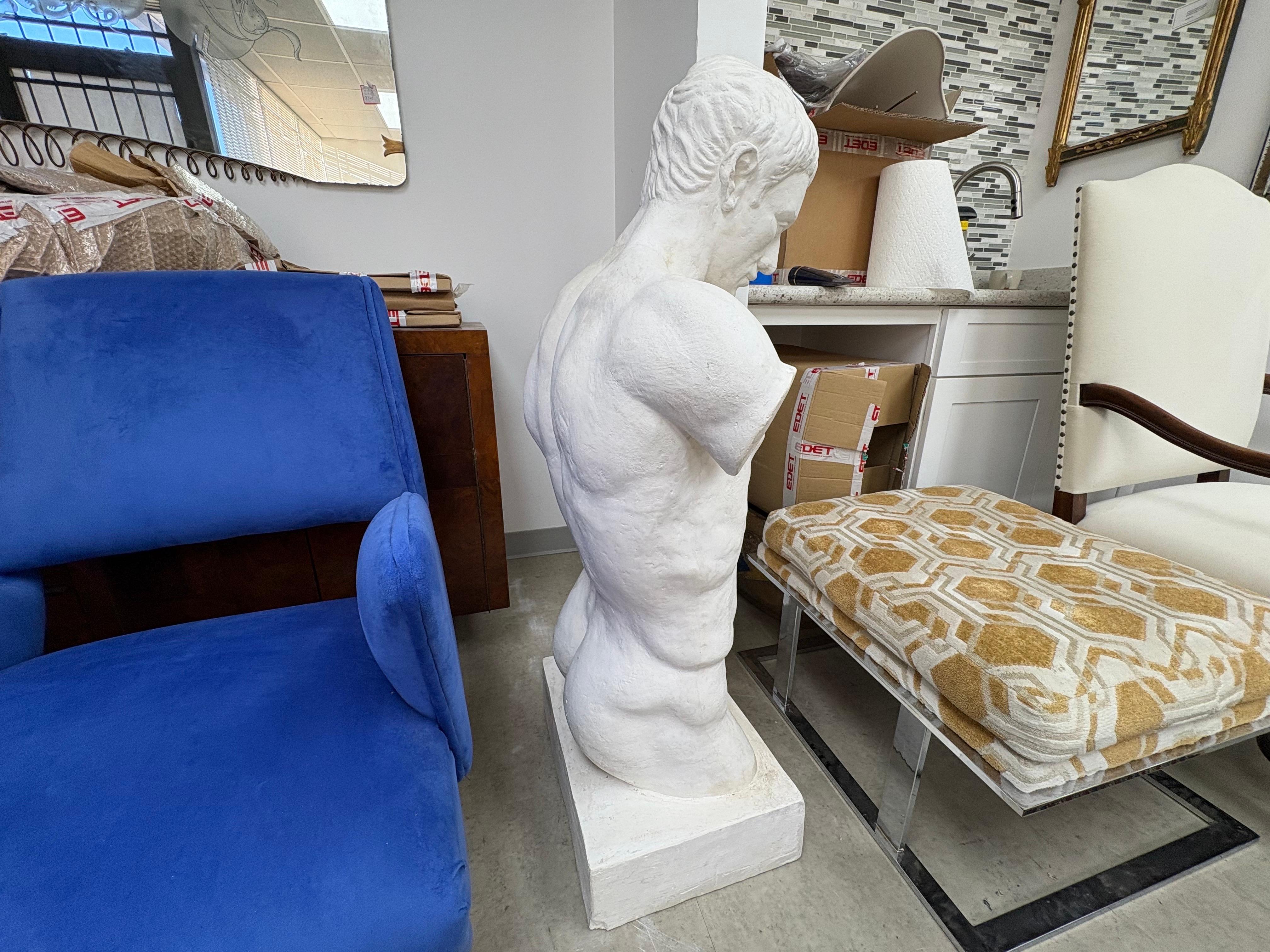 Francese Torso maschile in gesso francese in vendita