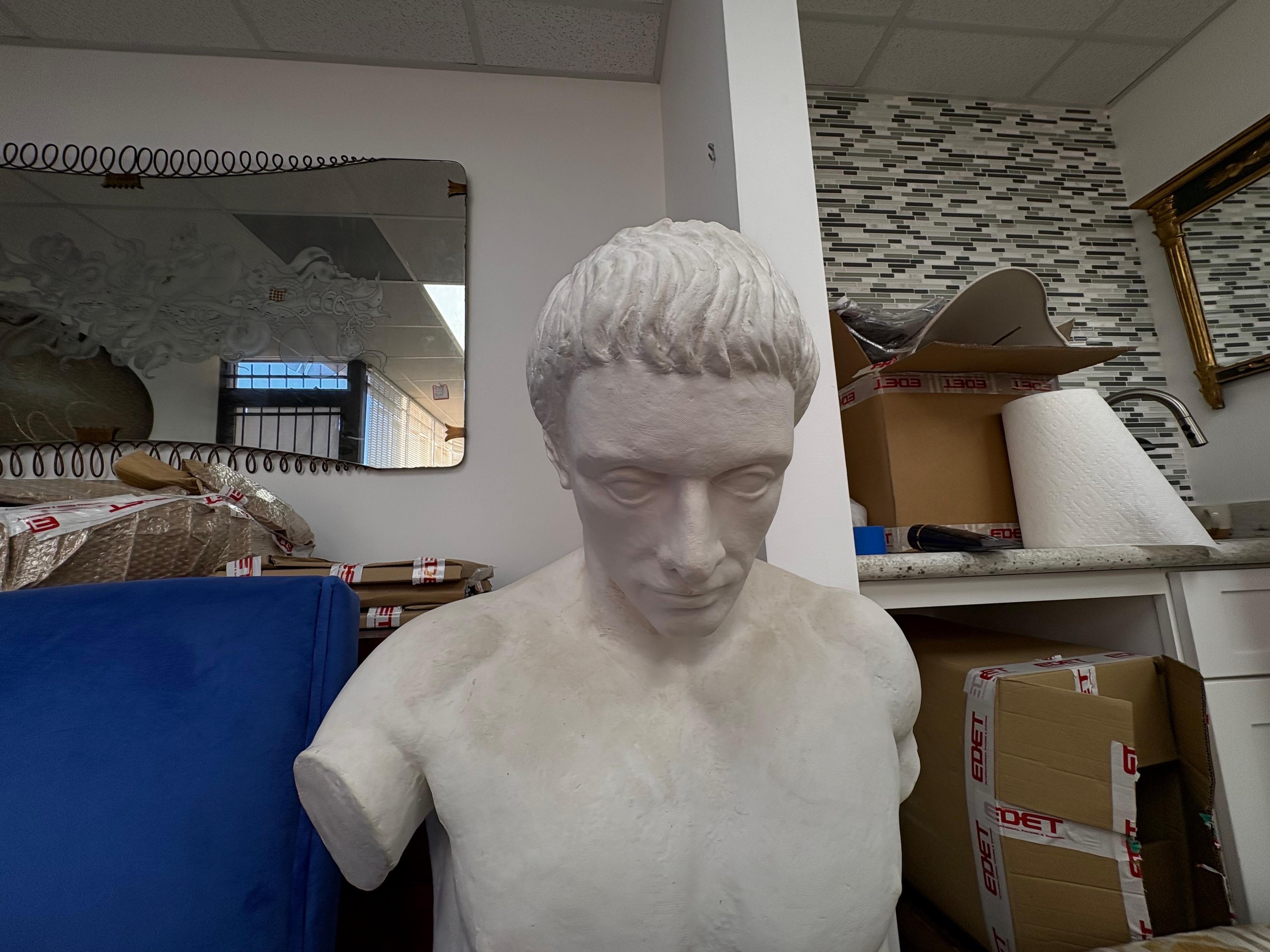 Metà XX secolo Torso maschile in gesso francese in vendita