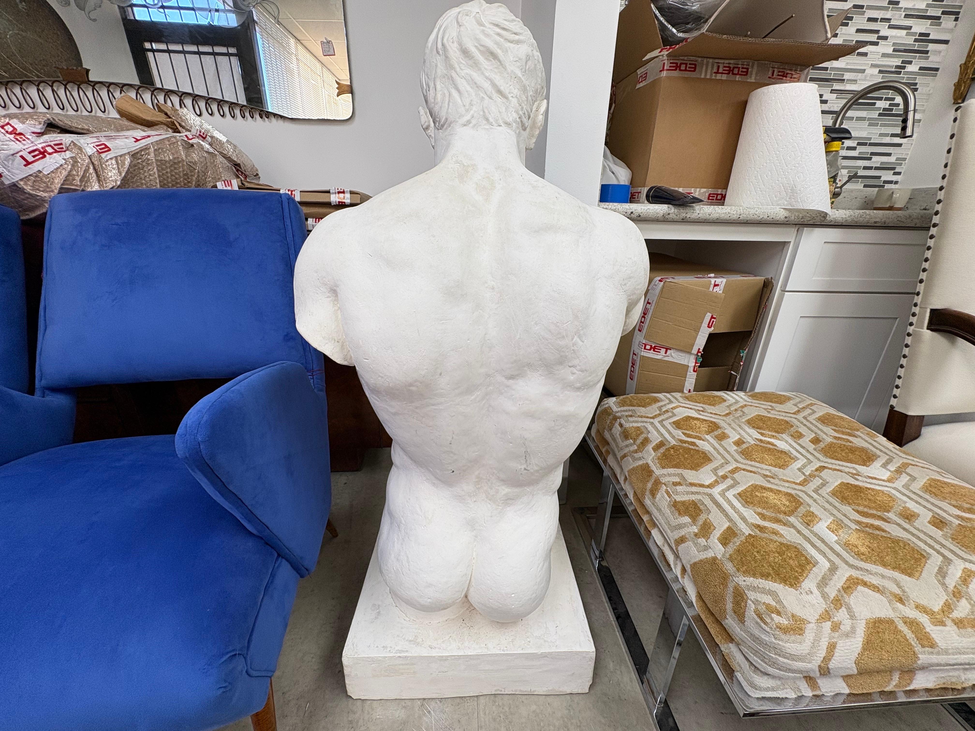 Torso maschile in gesso francese in vendita 1