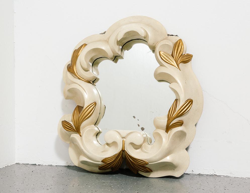 French Plaster Mirror in the Manner of Serge Roche In Good Condition In Brooklyn, NY