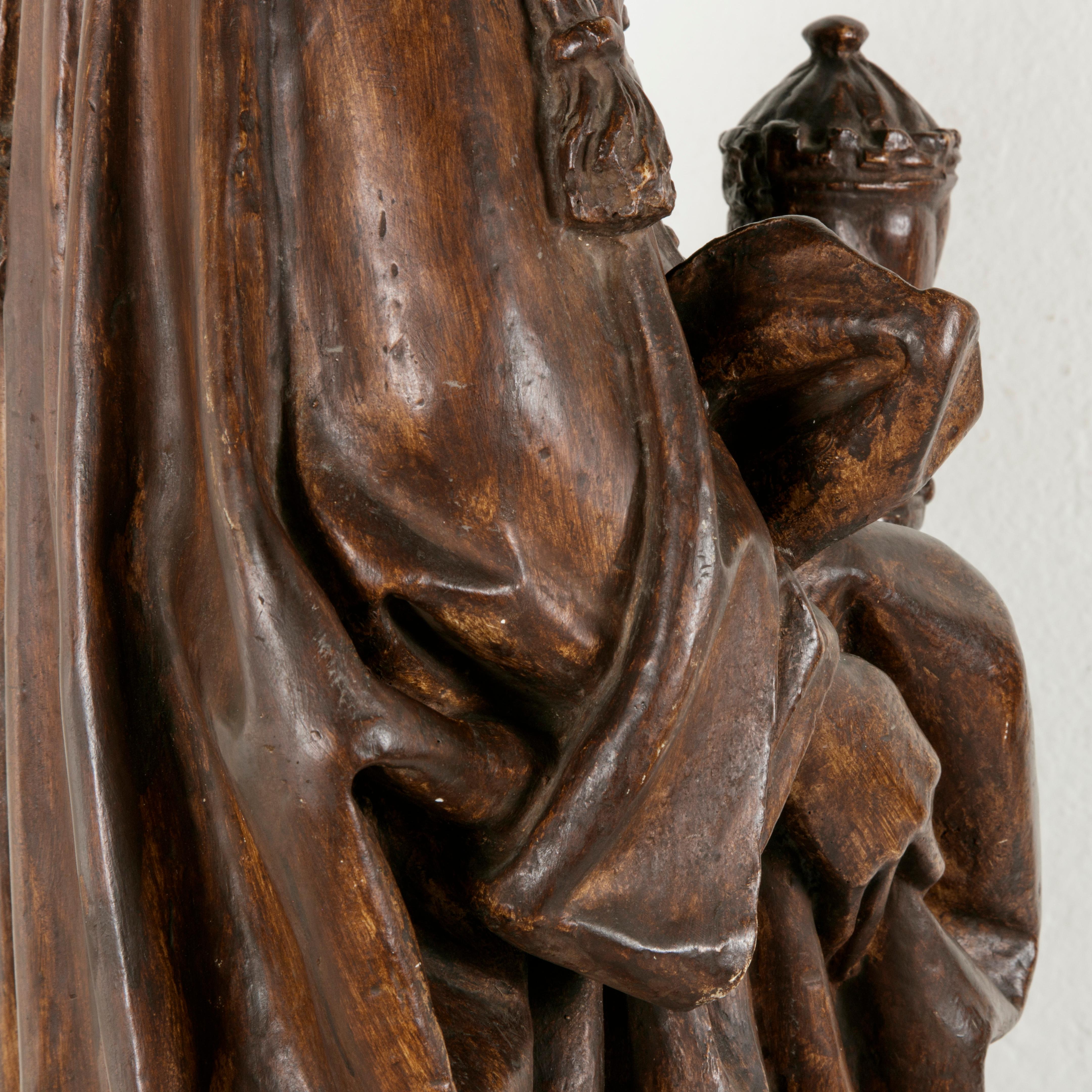 French Plaster on Wood Sculpture of Mary Magdalene in Renaissance Dress 4