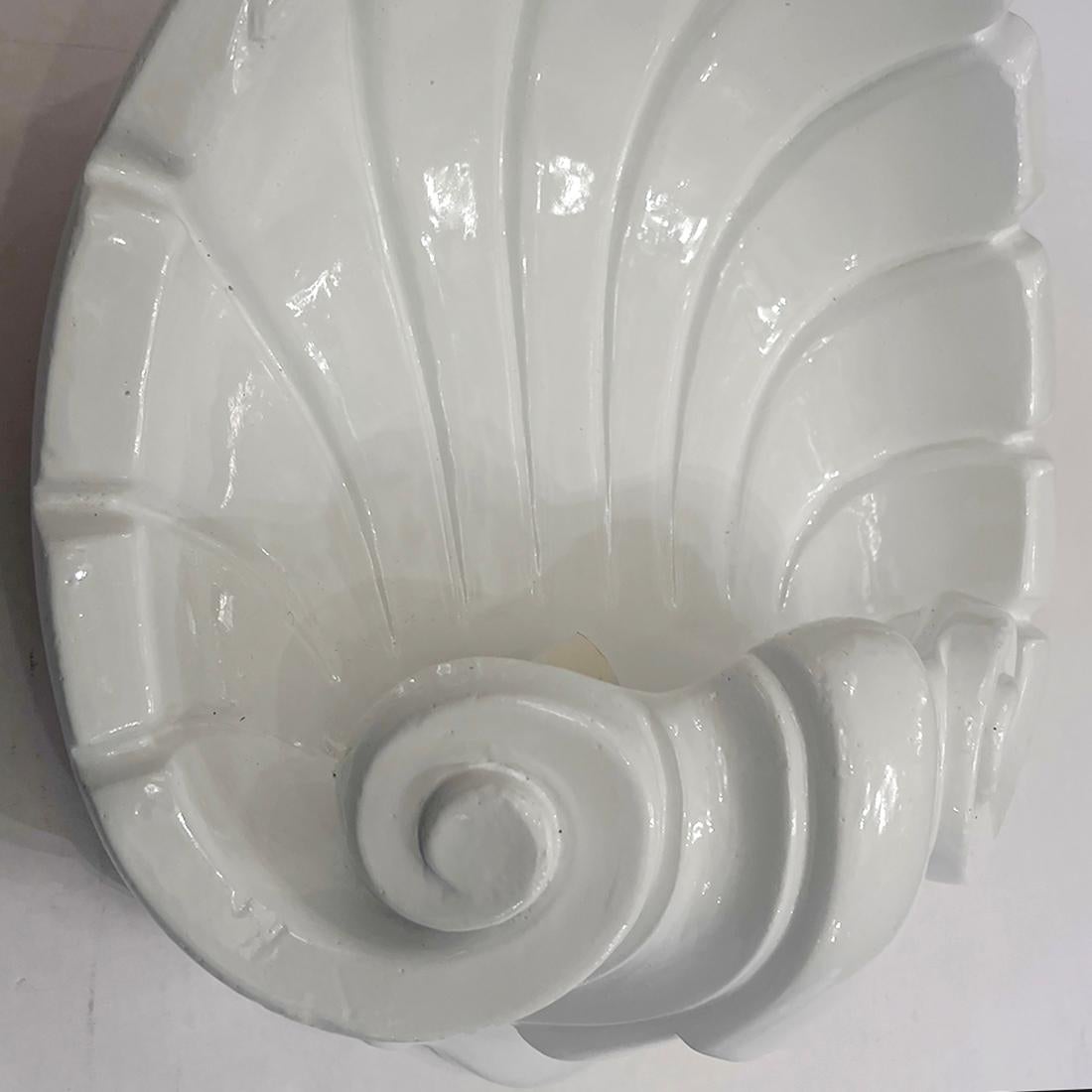 Mid-20th Century French Plaster Shell Sconces For Sale