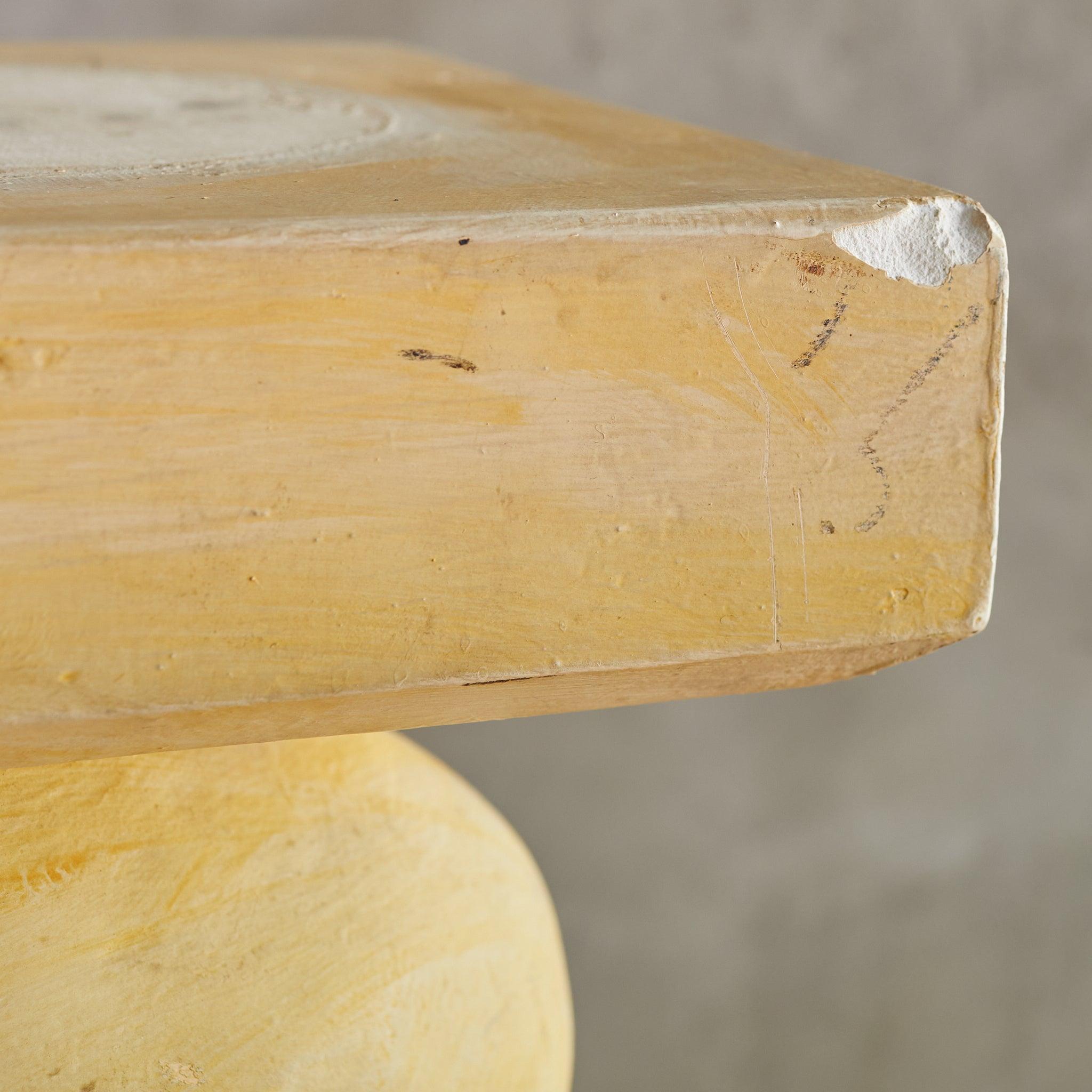 Postmoderne Colonne ou piédestal en spirale en plâtre français sur base en bois en vente