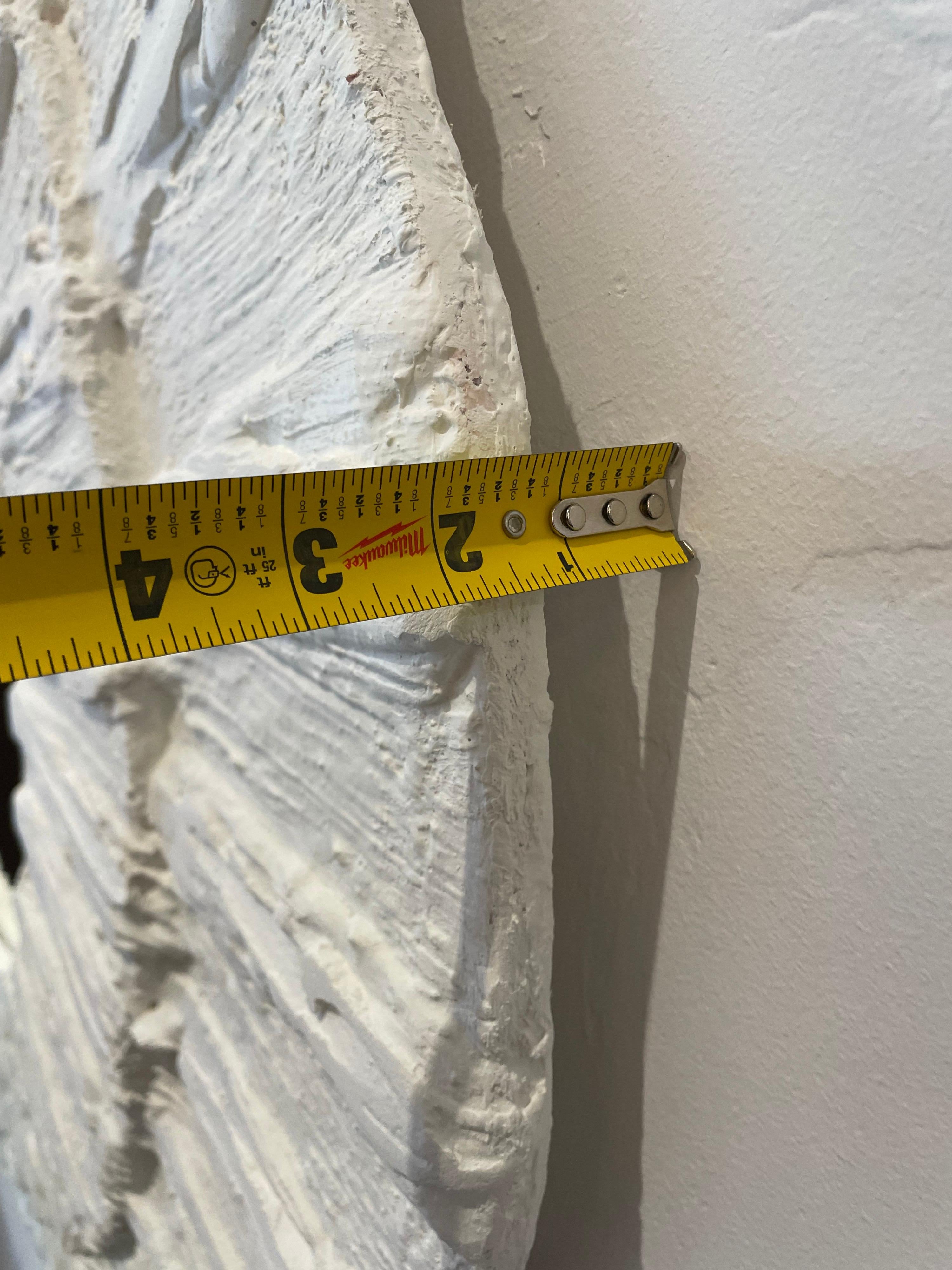 French Plaster Textured Amorphic Mirror In Good Condition In North Miami, FL
