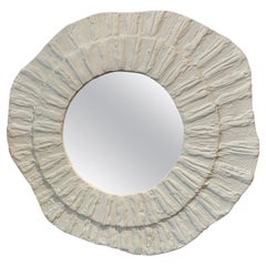 Vintage French Plaster Textured Amorphic Mirror