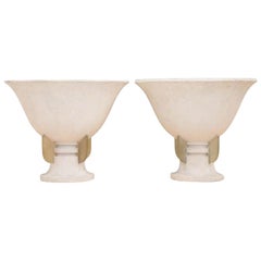 French Plaster Urn Shaped Table Lamps, Pair
