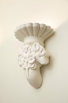 French Plaster Wall Sconce with Gadrooned Motifs