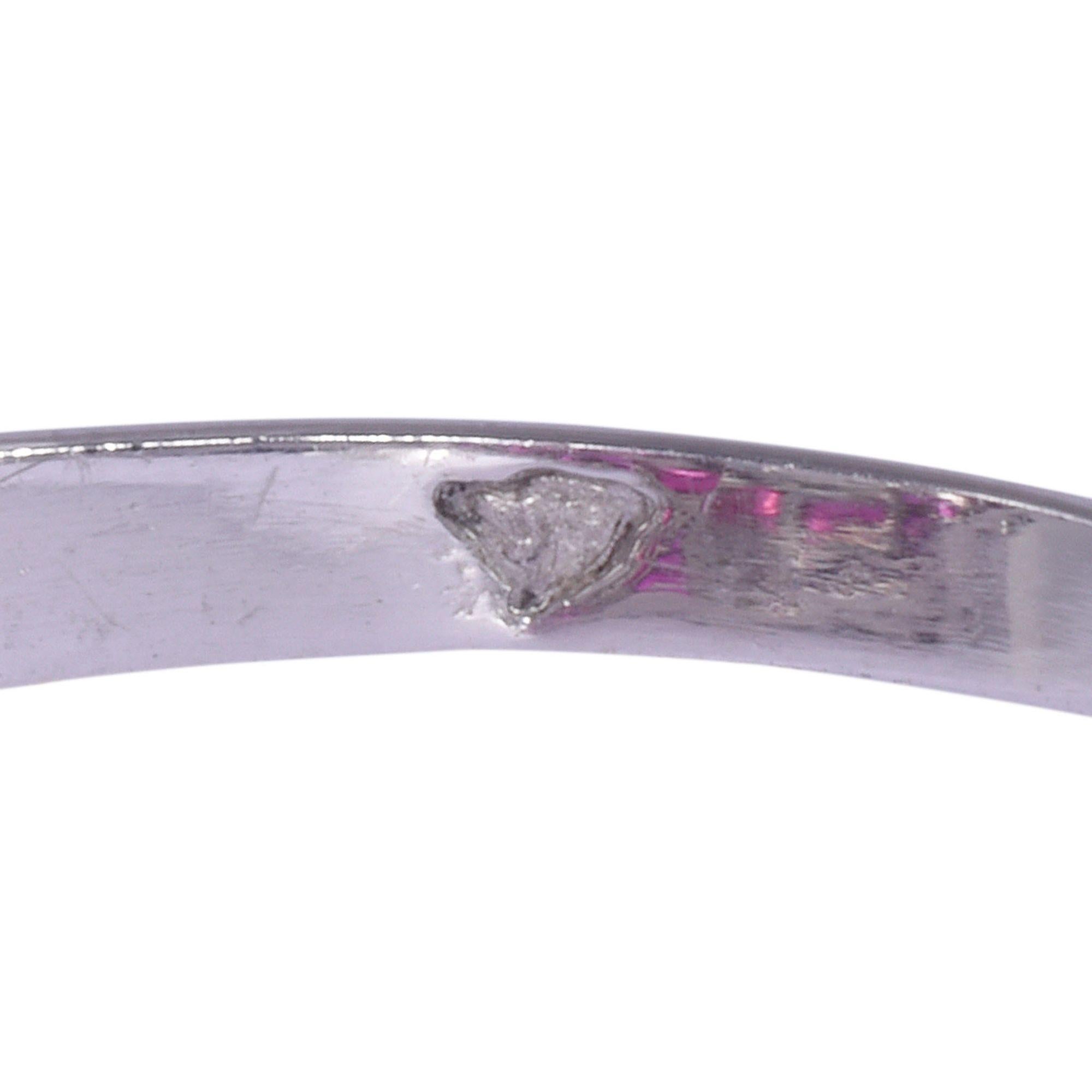 Platin-Diamant-Rubin-Ring aus Frankreich im Zustand „Gut“ im Angebot in Solvang, CA