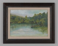 French Plein Air Landscape Oil Painting Framed