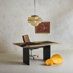 French Plexiglass Desk Chair with Leather Cushion Attributed Apelbaum, 1960s