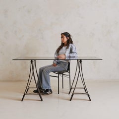 French Plexiglass Desk with Glass Top by Marcello Gacita + Pierre Tiberi, 1970s