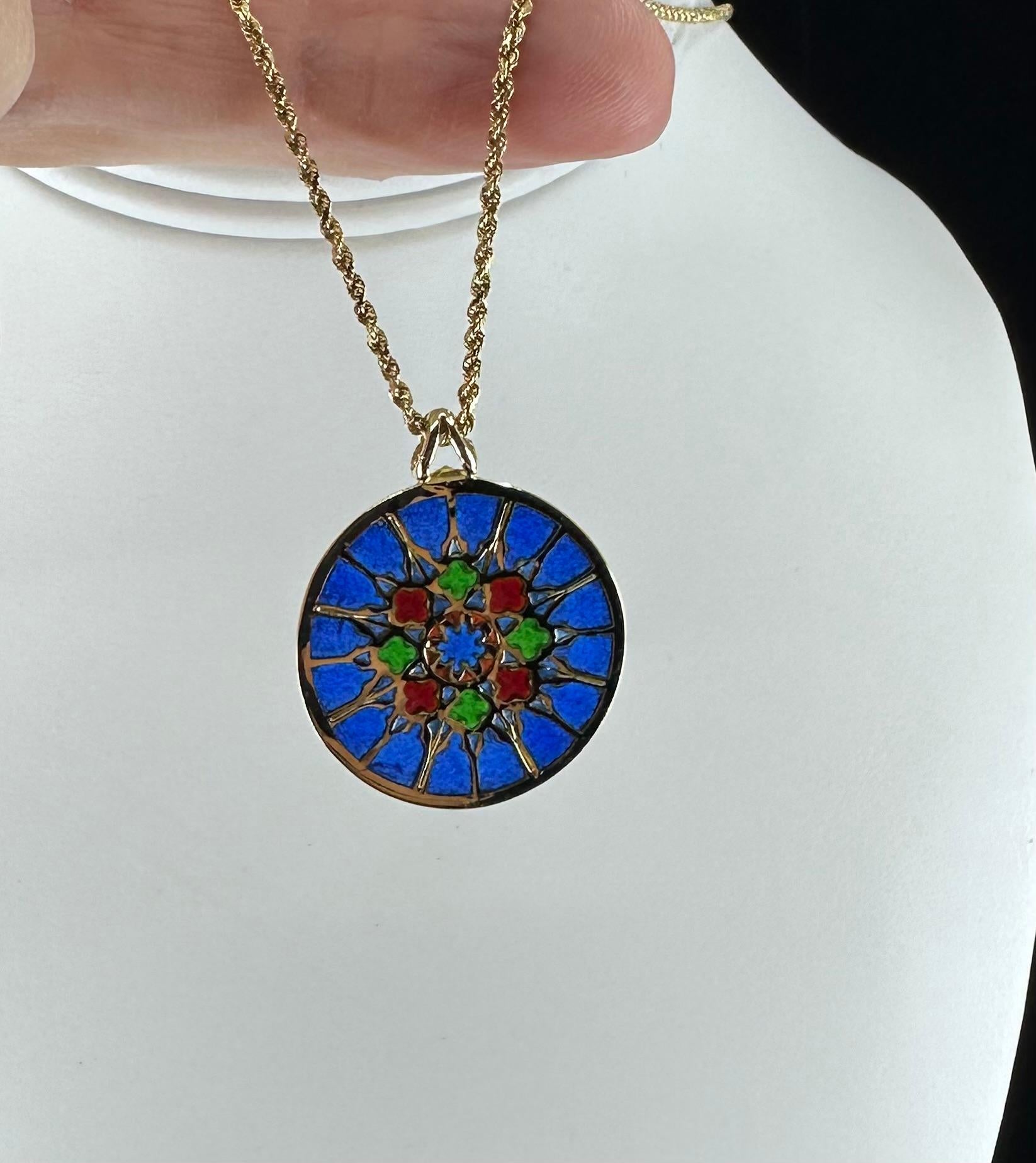 French Plique A Jour Enameled , Paris 20th Century In Good Condition For Sale In Beverly Hills, CA