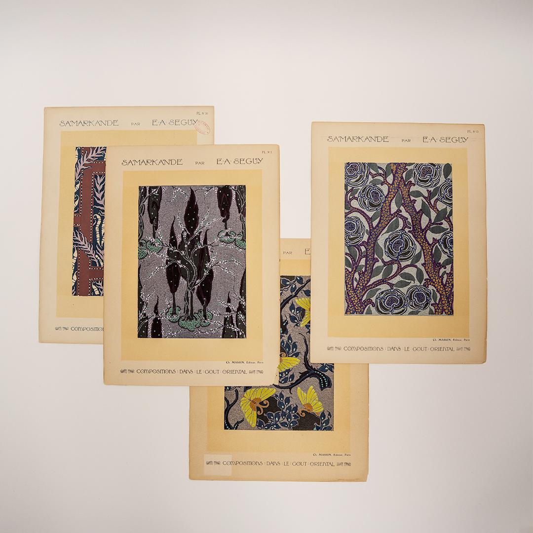 Francese Illustrazioni Pochoir francesi n. 2 in vendita