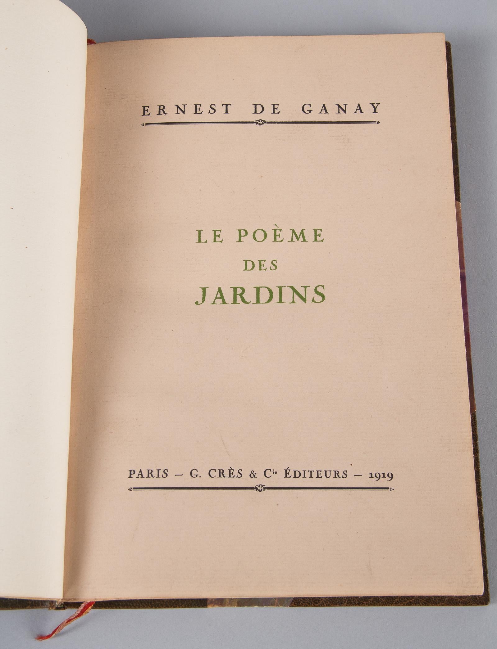 French Poetry Book- Le Poeme des Jardins by Ernest de Ganay, 1919 3