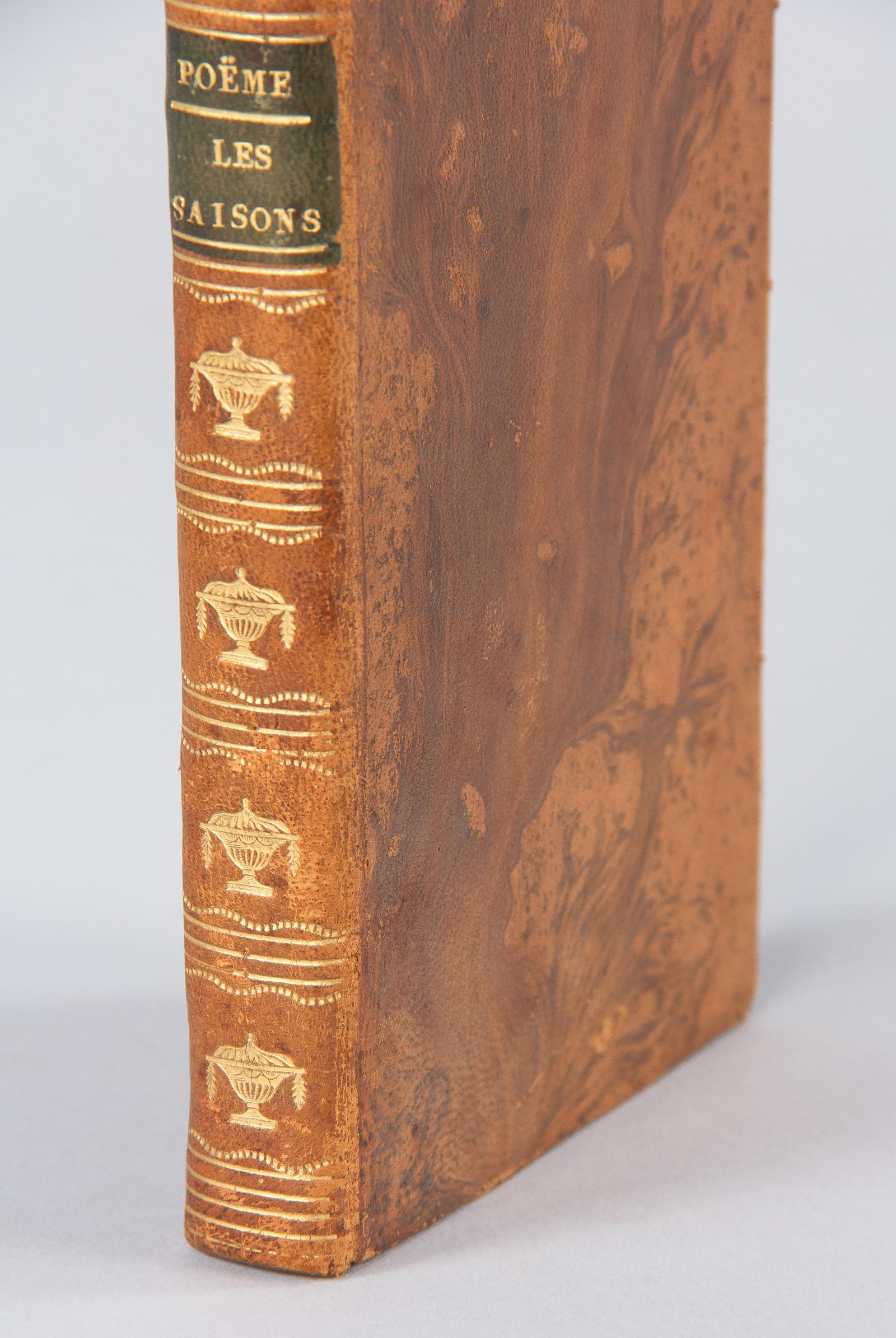 Leather French Poetry Book, Les Saisons by James Thomson, 1816