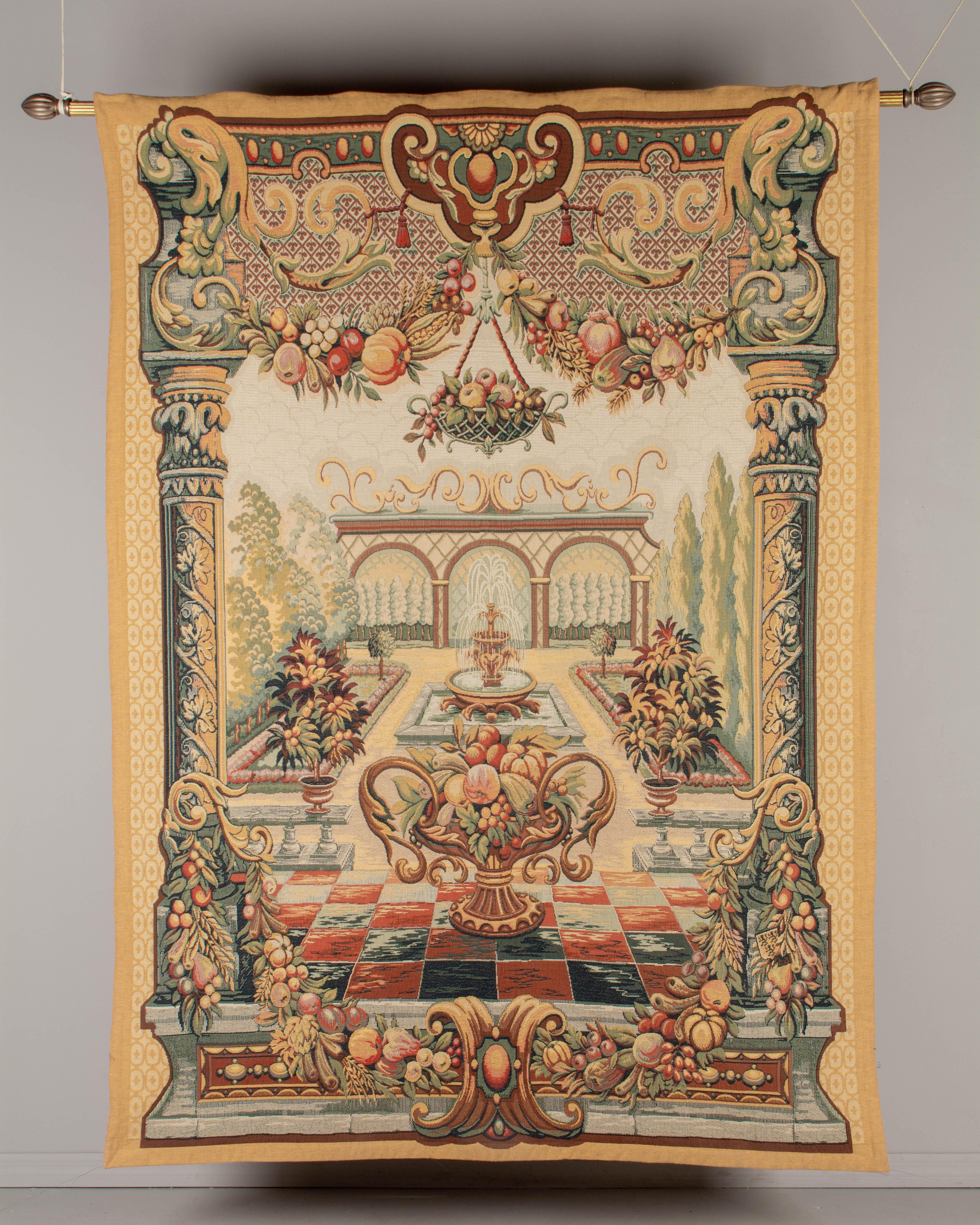 A large French Point de Loiselle Renaissance style tapestry, or wall hanging, entitled 