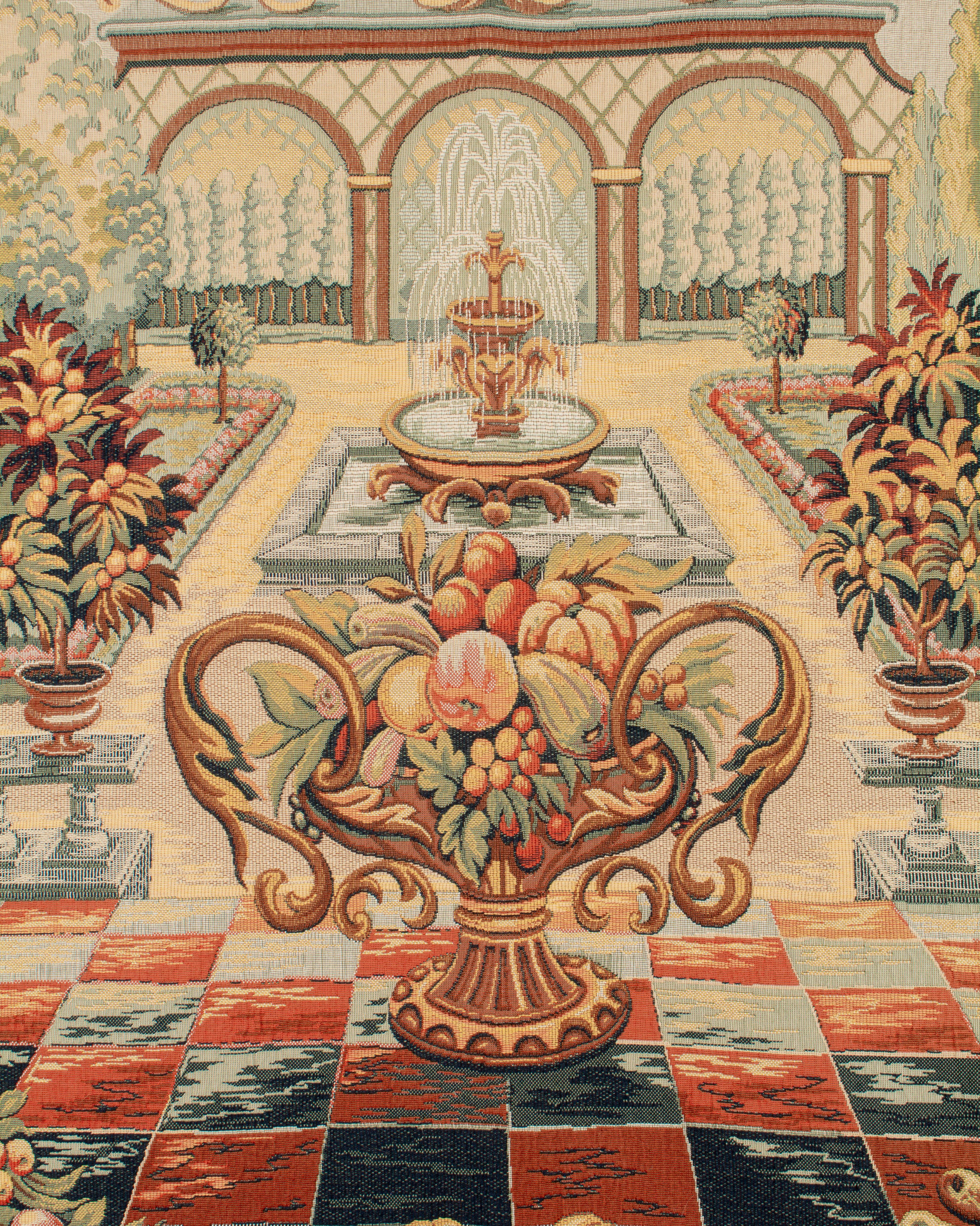 French Point de Loiselles Tapestry Le Jardin De Bagatelle In Good Condition For Sale In Winter Park, FL