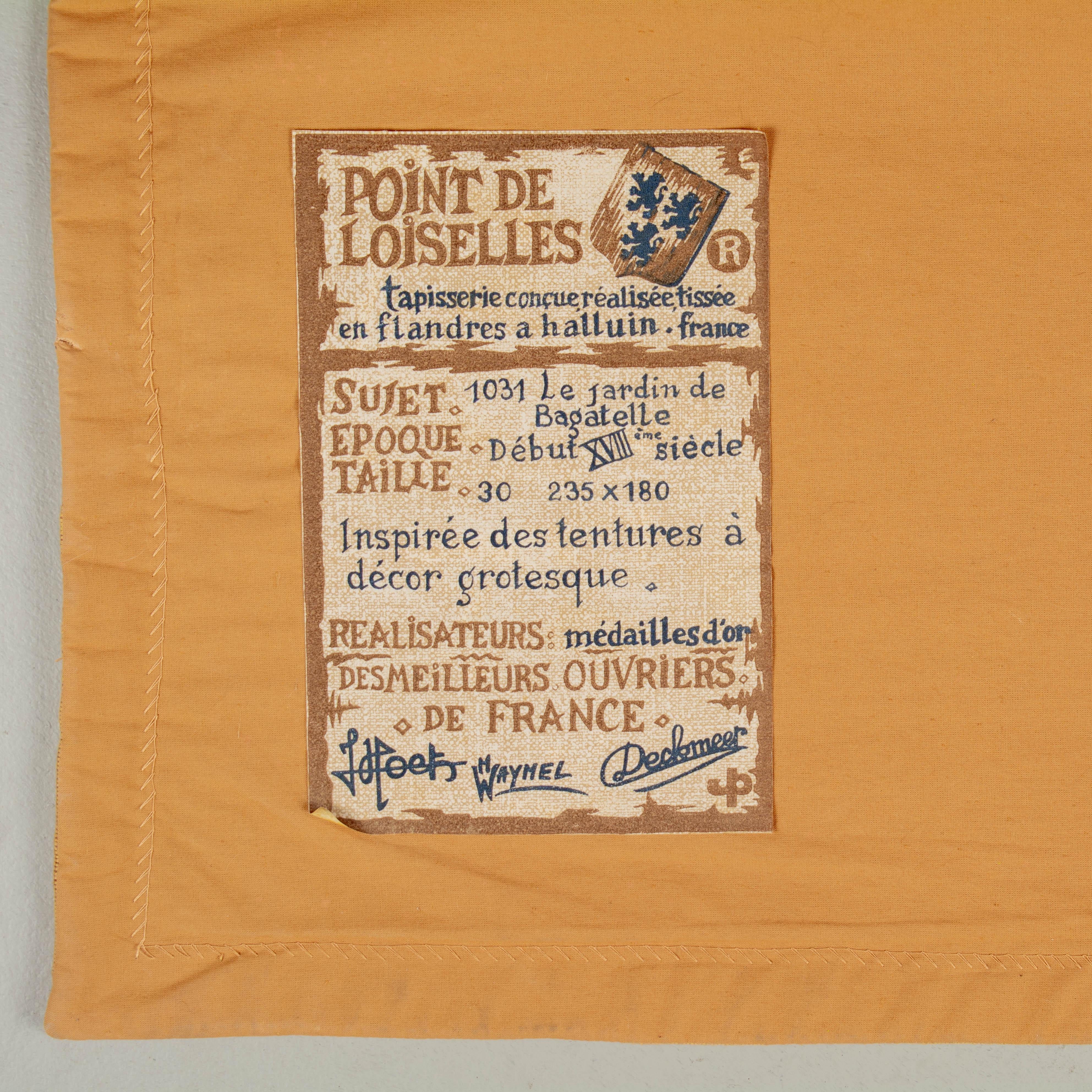 French Point de Loiselles Tapestry Le Jardin De Bagatelle For Sale 2