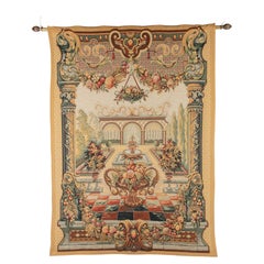 Vintage French Point de Loiselles Tapestry Le Jardin De Bagatelle