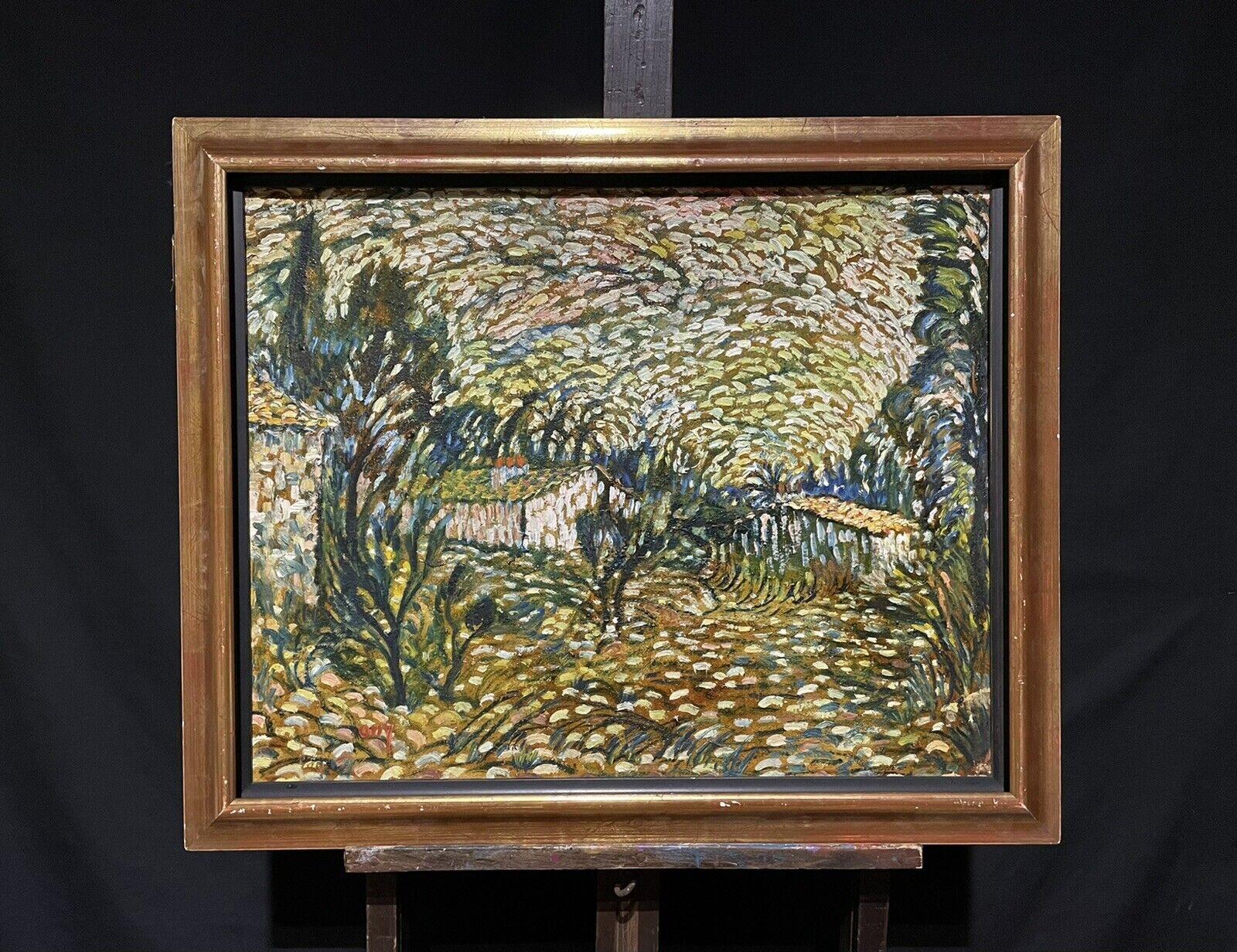 Großes französisches, signiertes Ölgemälde, Provence- Ansicht, Pointillist/Post-Impressionist – Painting von French Pointillist