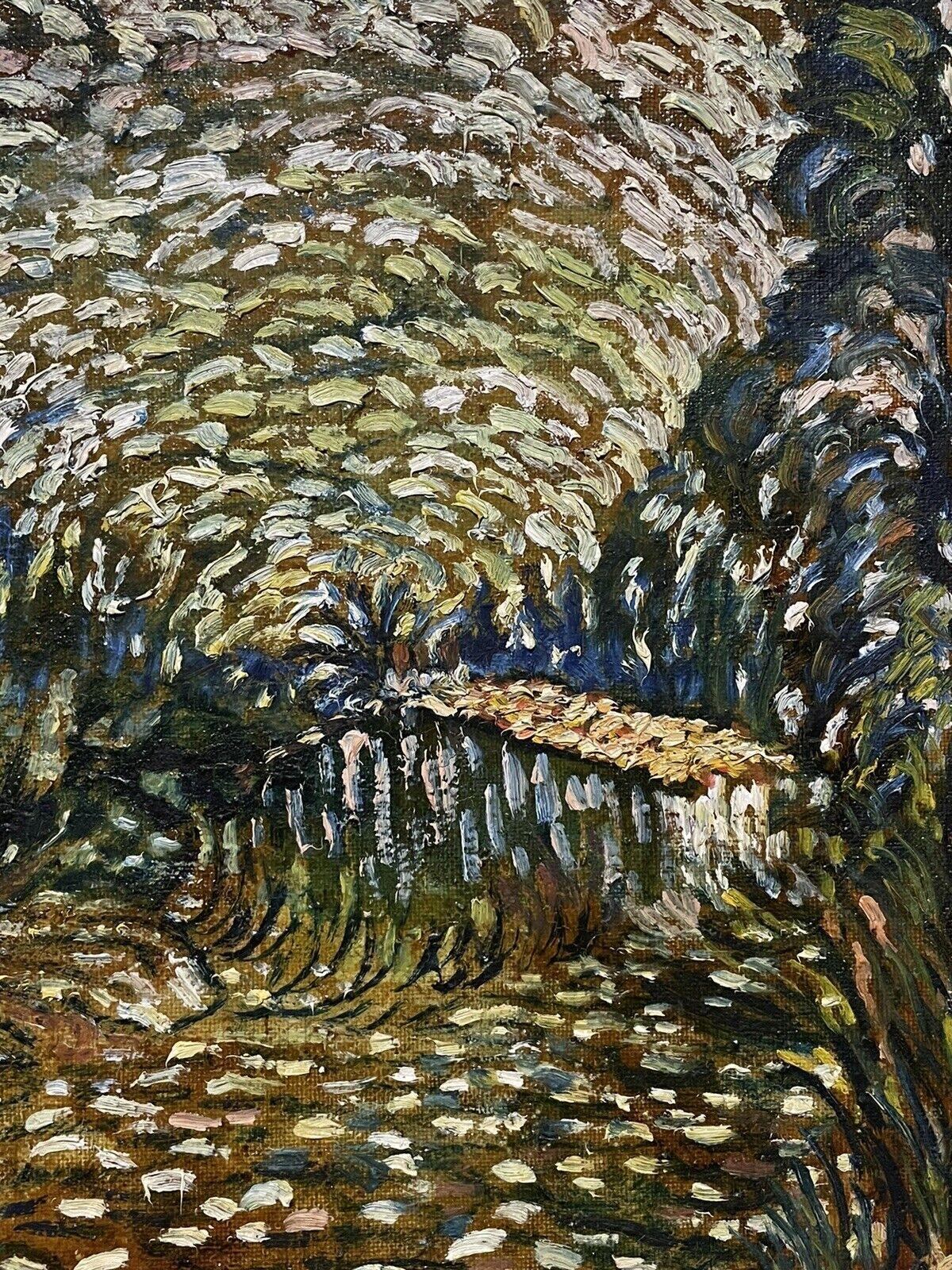 Großes französisches, signiertes Ölgemälde, Provence- Ansicht, Pointillist/Post-Impressionist (Braun), Abstract Painting, von French Pointillist