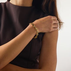 Französisches Poiray vintage mehrfarbiges Saphirarmband aus 18k Gelbgold