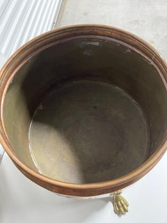 French Polished Brass and Copper Jardiniere or Planter, 19th Century