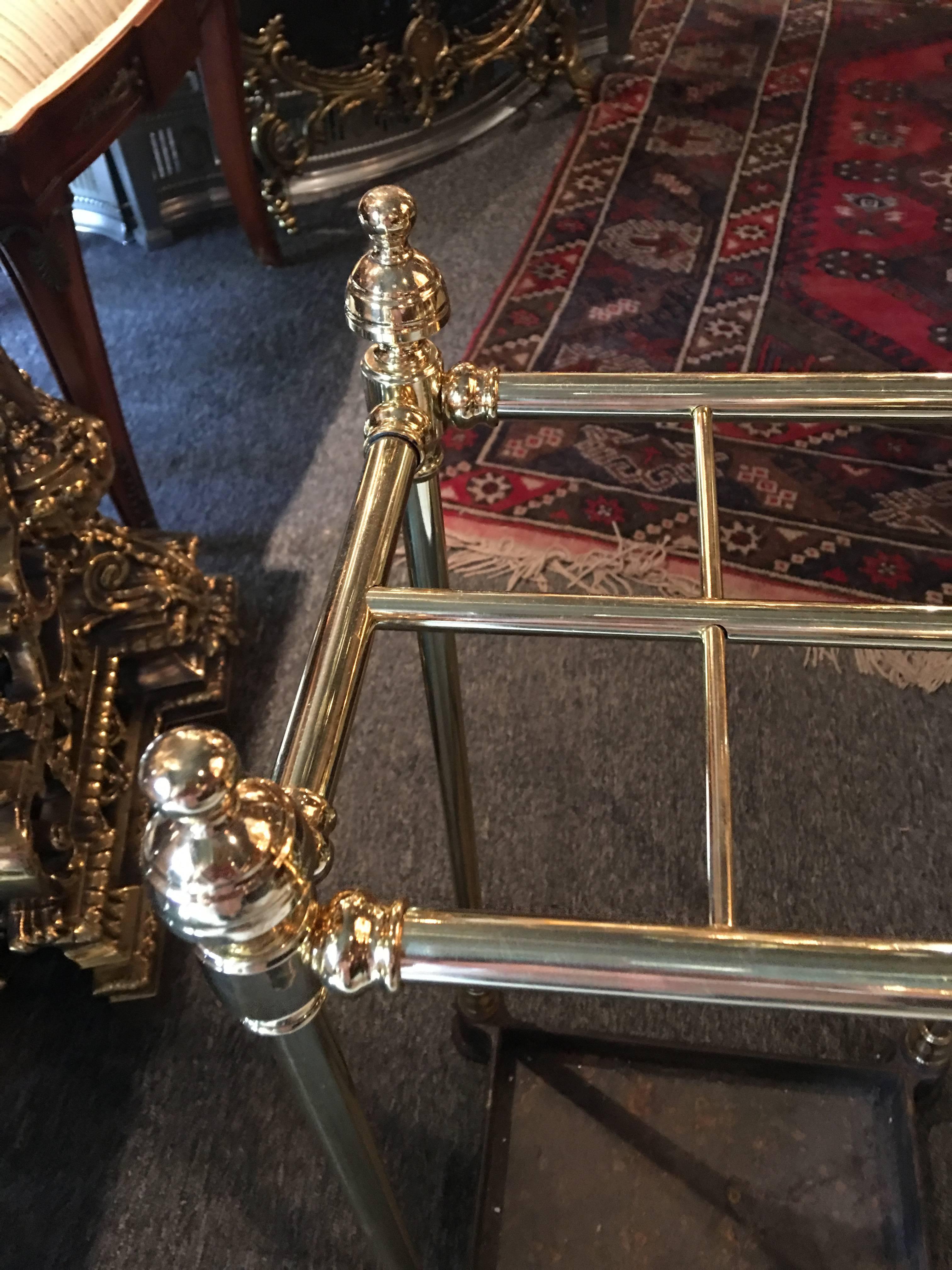 French Polished Brass and Iron Umbrella Stand, 19th Century In Good Condition In Savannah, GA