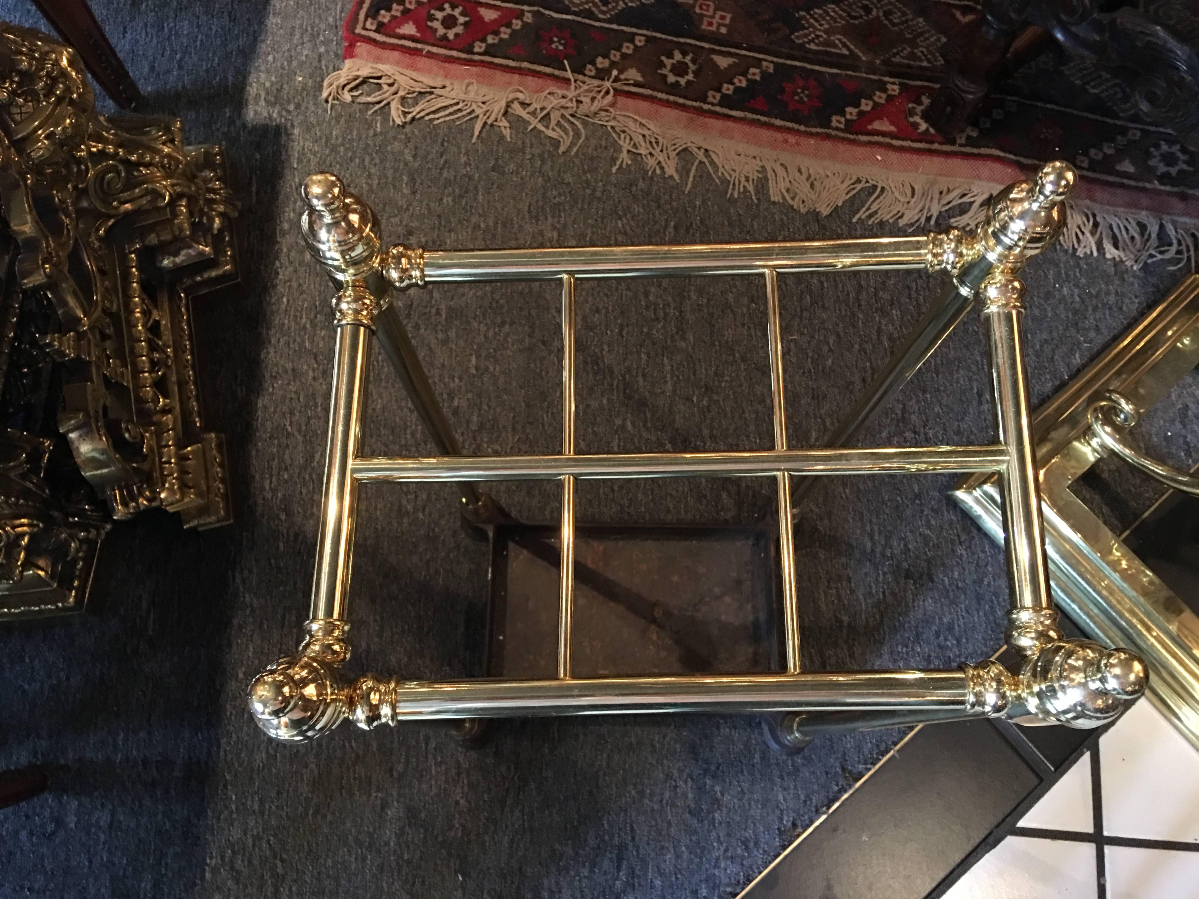 French Polished Brass and Iron Umbrella Stand, 19th Century 2