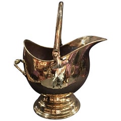 French Polished Brass Coal Scuttle, 19th Century