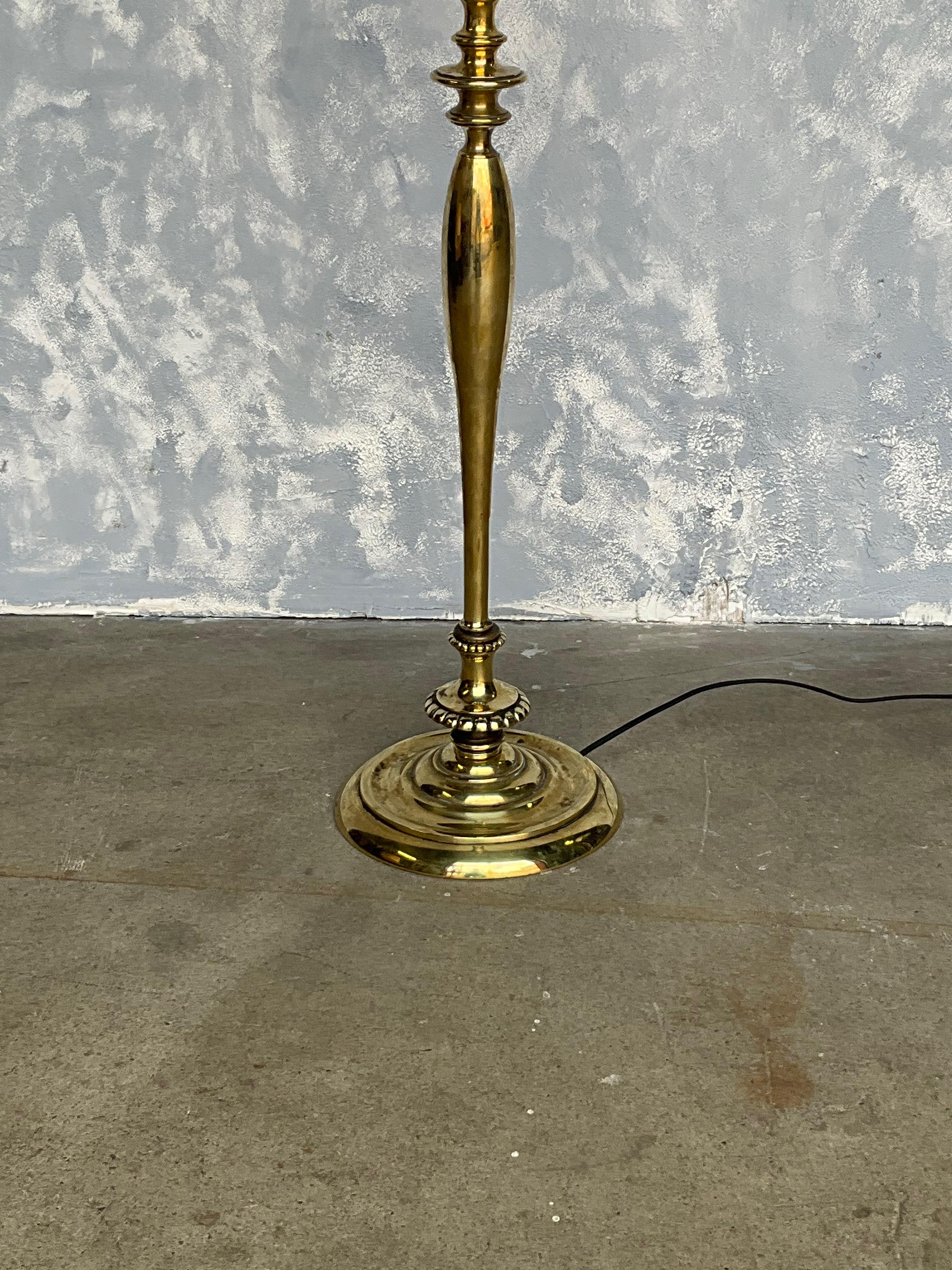 French Polished Brass Floor Lamp For Sale 7