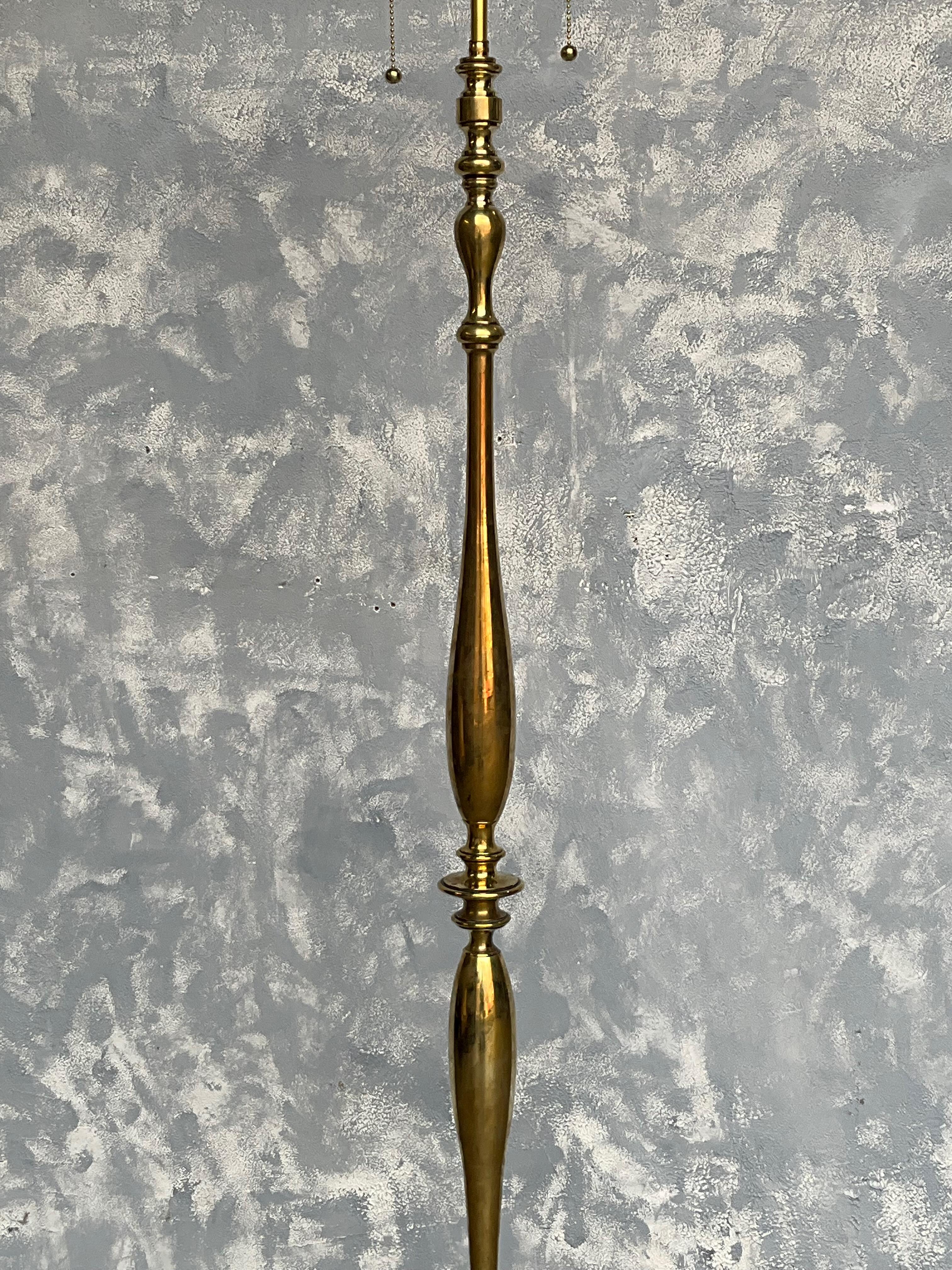 French Polished Brass Floor Lamp For Sale 8