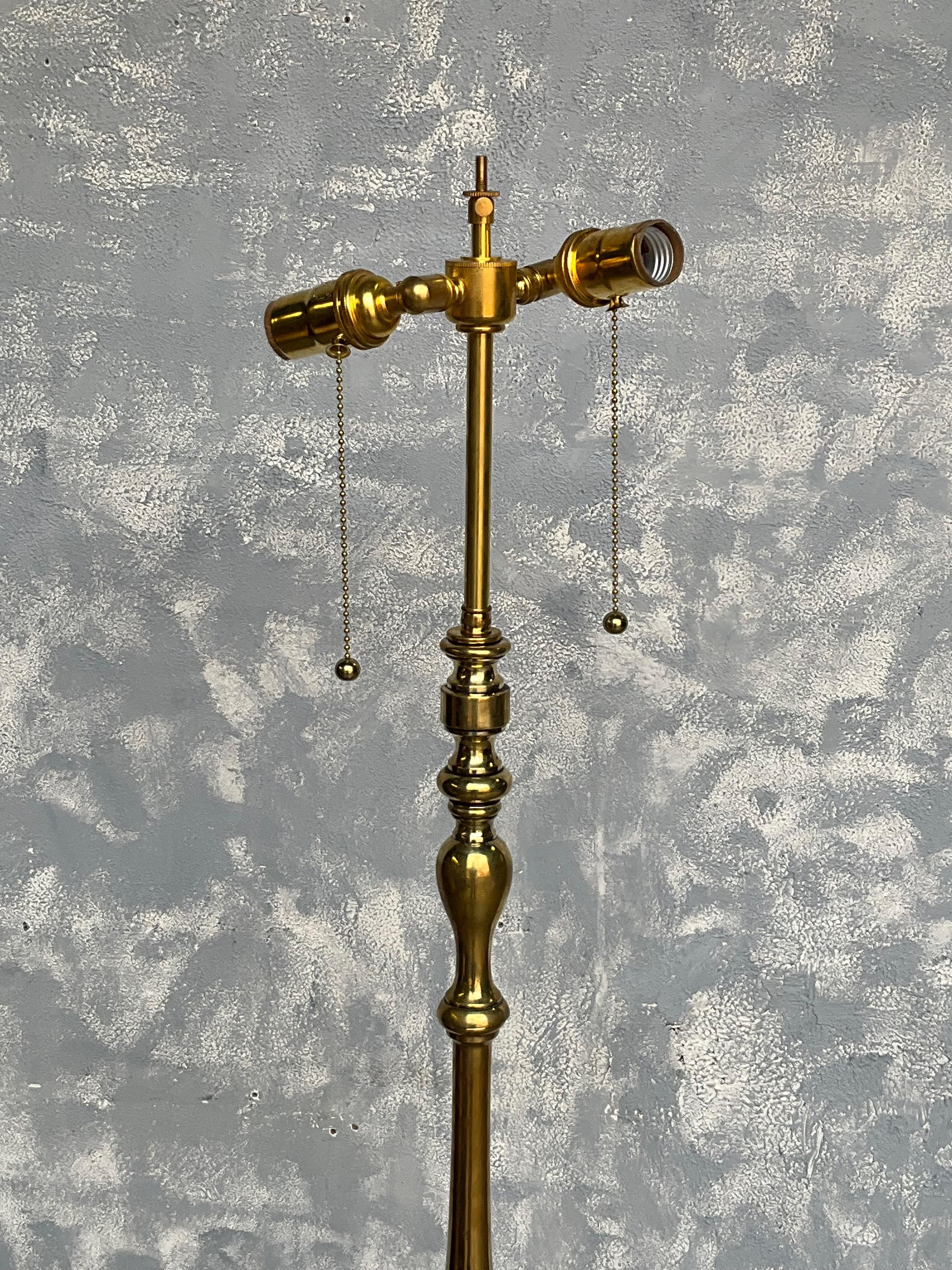 French Polished Brass Floor Lamp For Sale 9