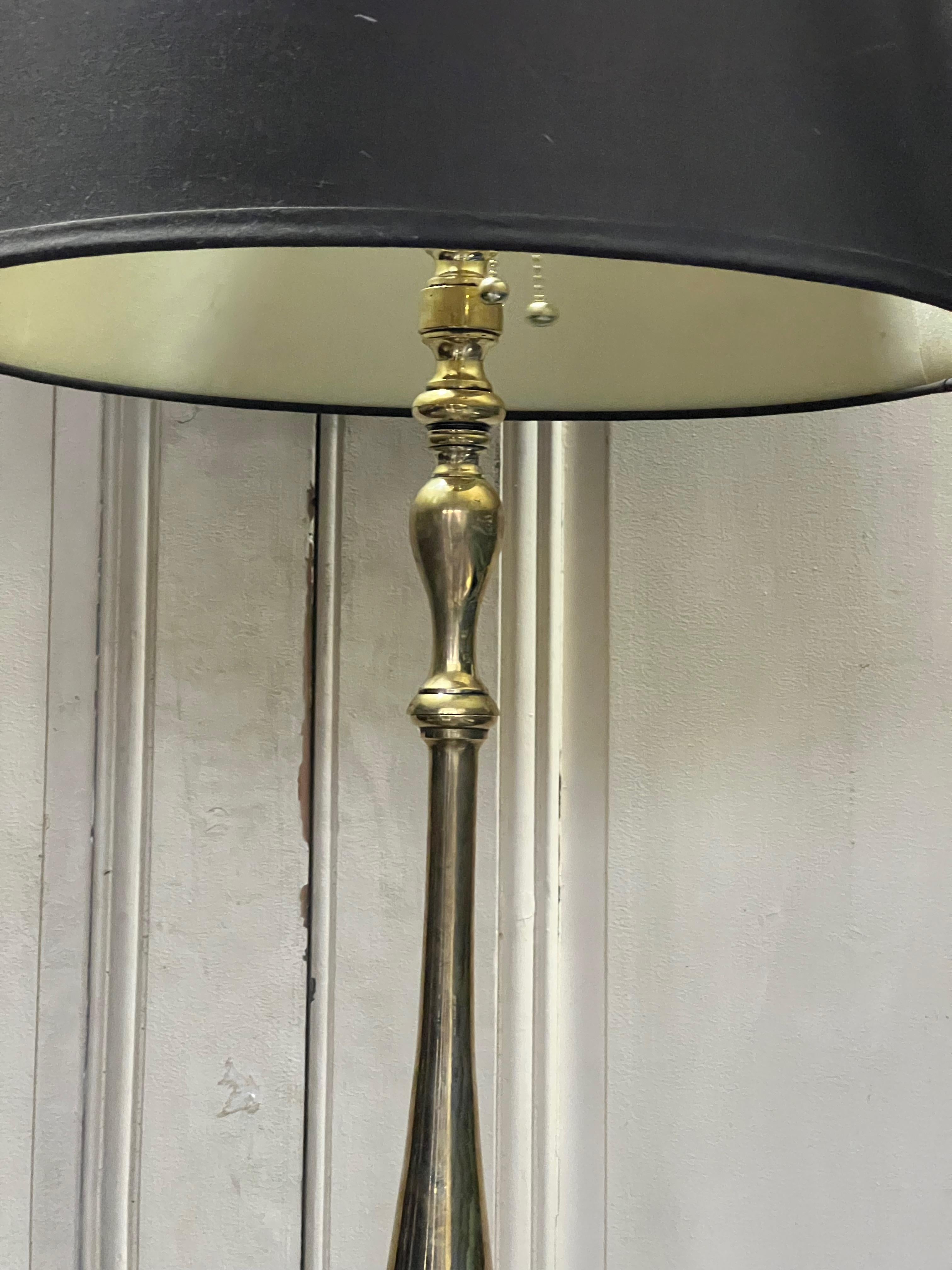 French Polished Brass Floor Lamp For Sale 3