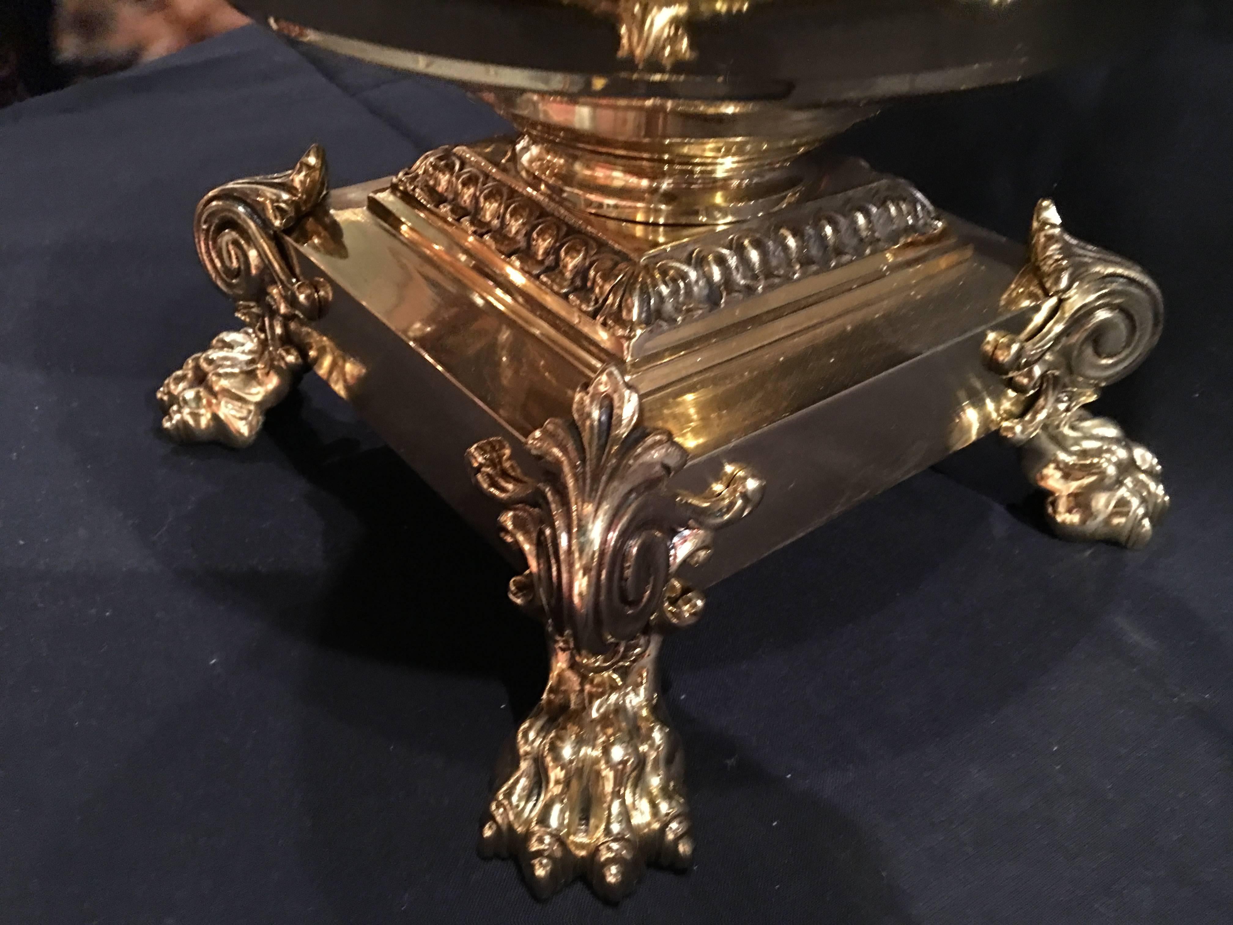 French Polished Brass Jardiniere or Container on Pedestal, 19th Century 2
