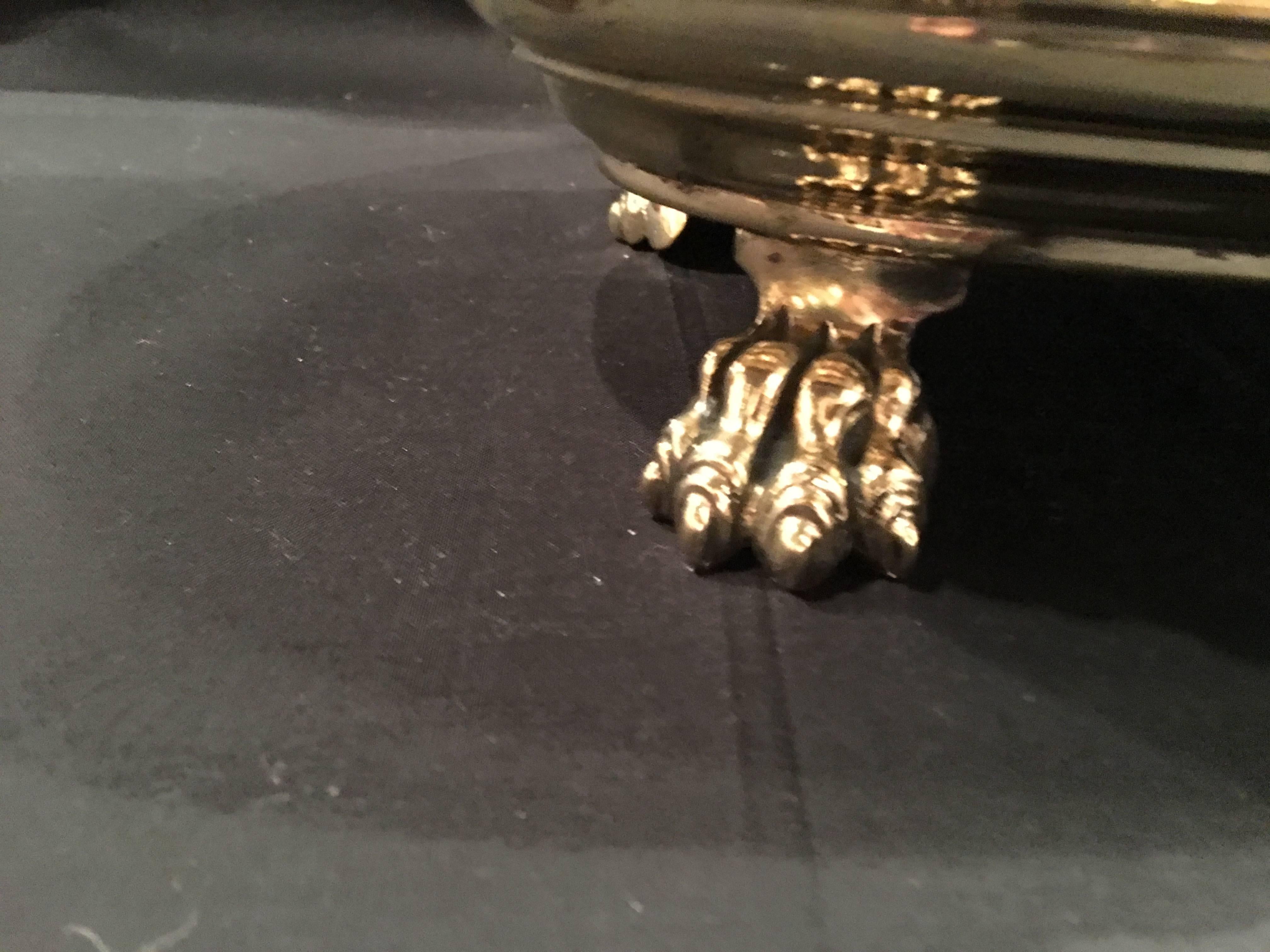 French Polished Brass Jardinière or Container with Claw Feet, 19th Century In Good Condition In Savannah, GA