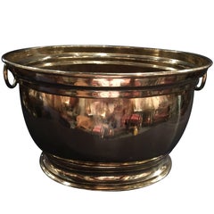 French Polished Brass Jardiniere or Planter with Handles, 19th Century