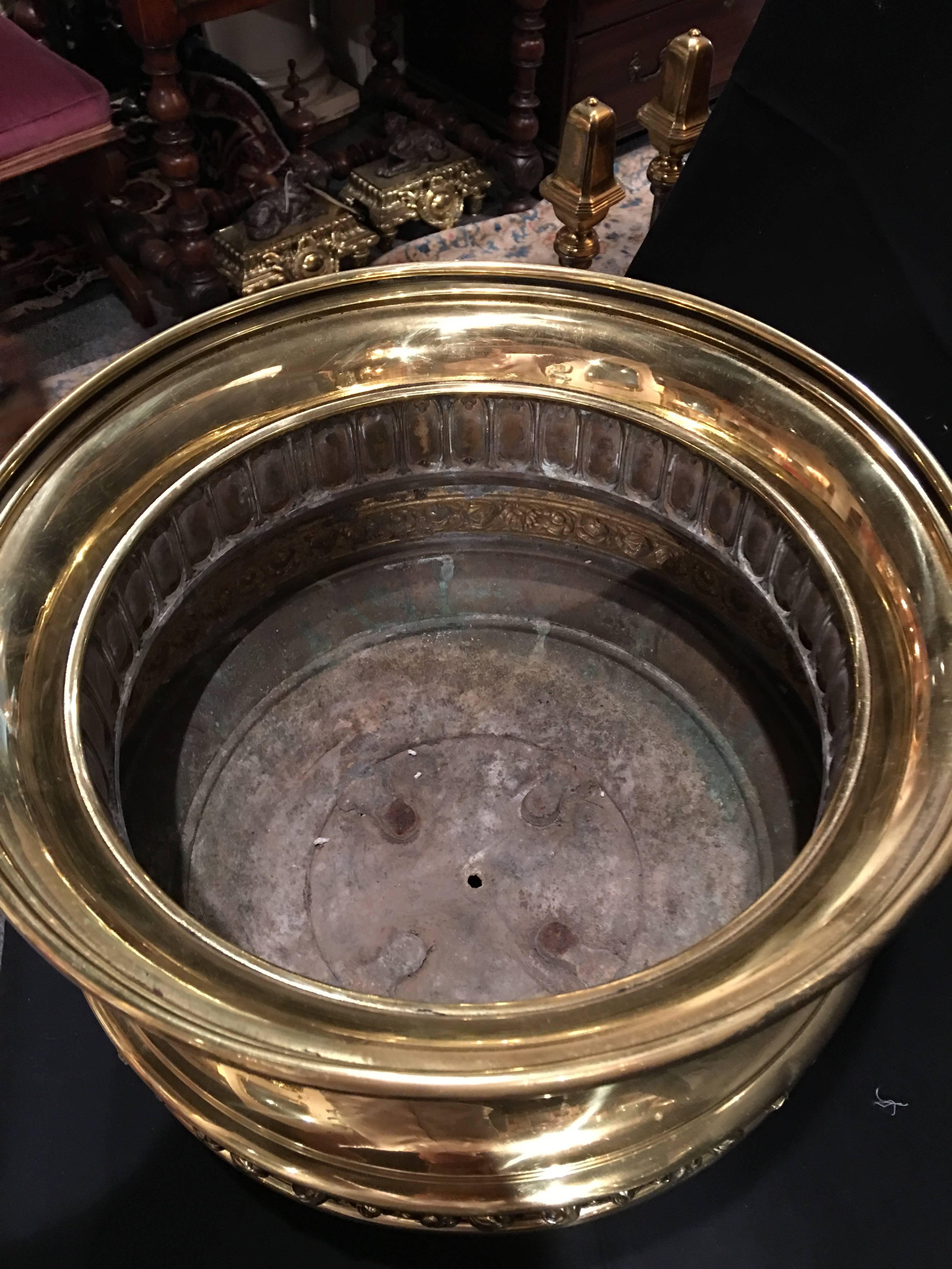 French Polished Brass Jardinière or Planter, 19th Century 2