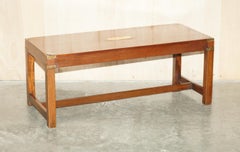 French Polished Hardwood Kennedy Harrods London Military Campaign Coffee Table