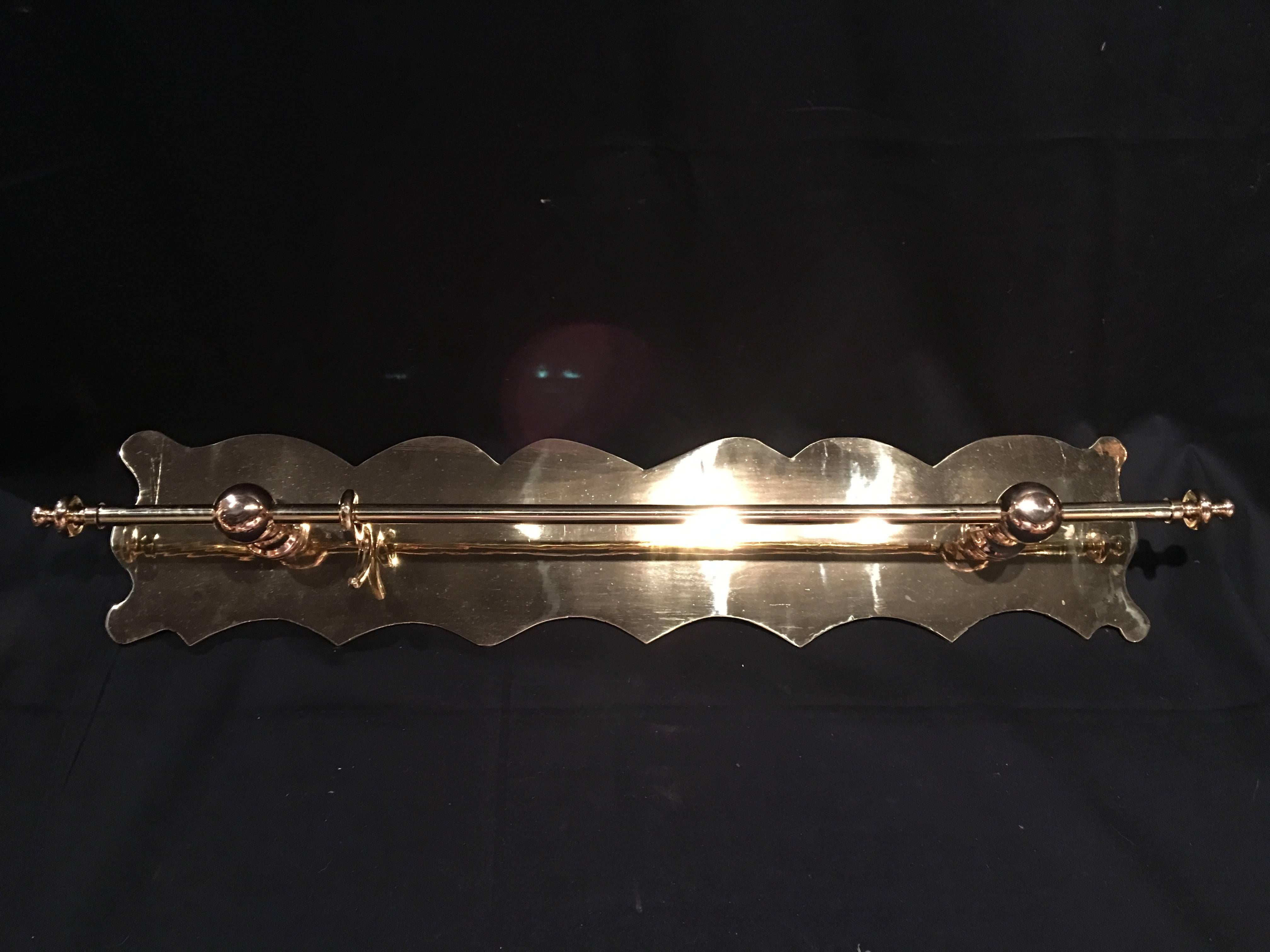 French Polished Kitchen or Towel Bar Wall Rail, 19th Century 3