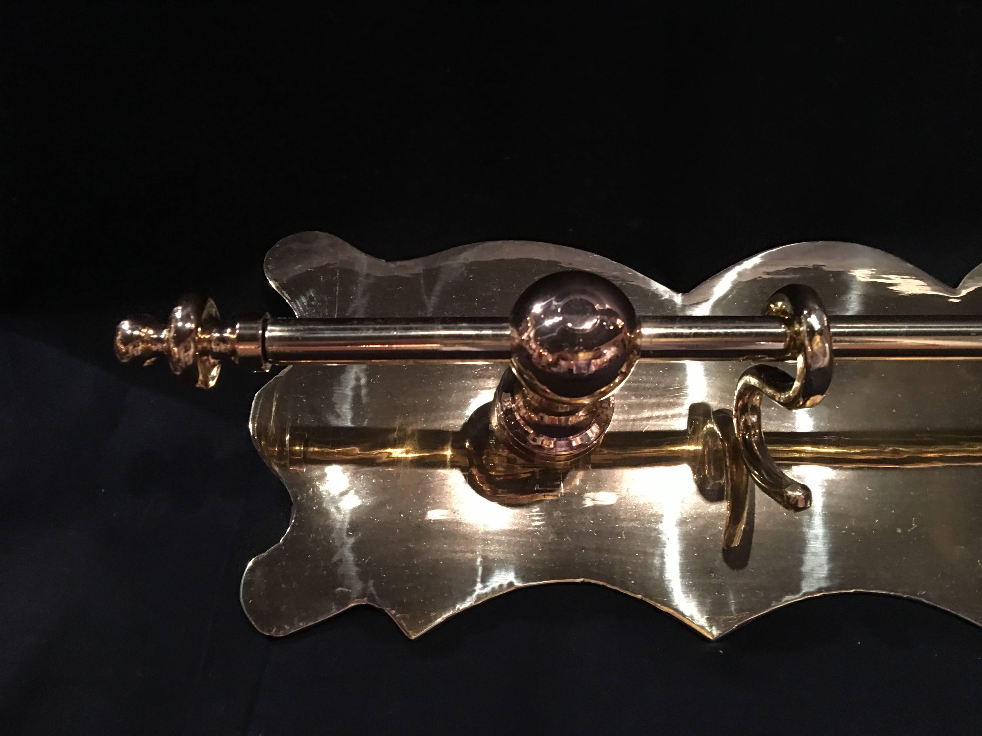 French Polished Kitchen or Towel Bar Wall Rail, 19th Century 4