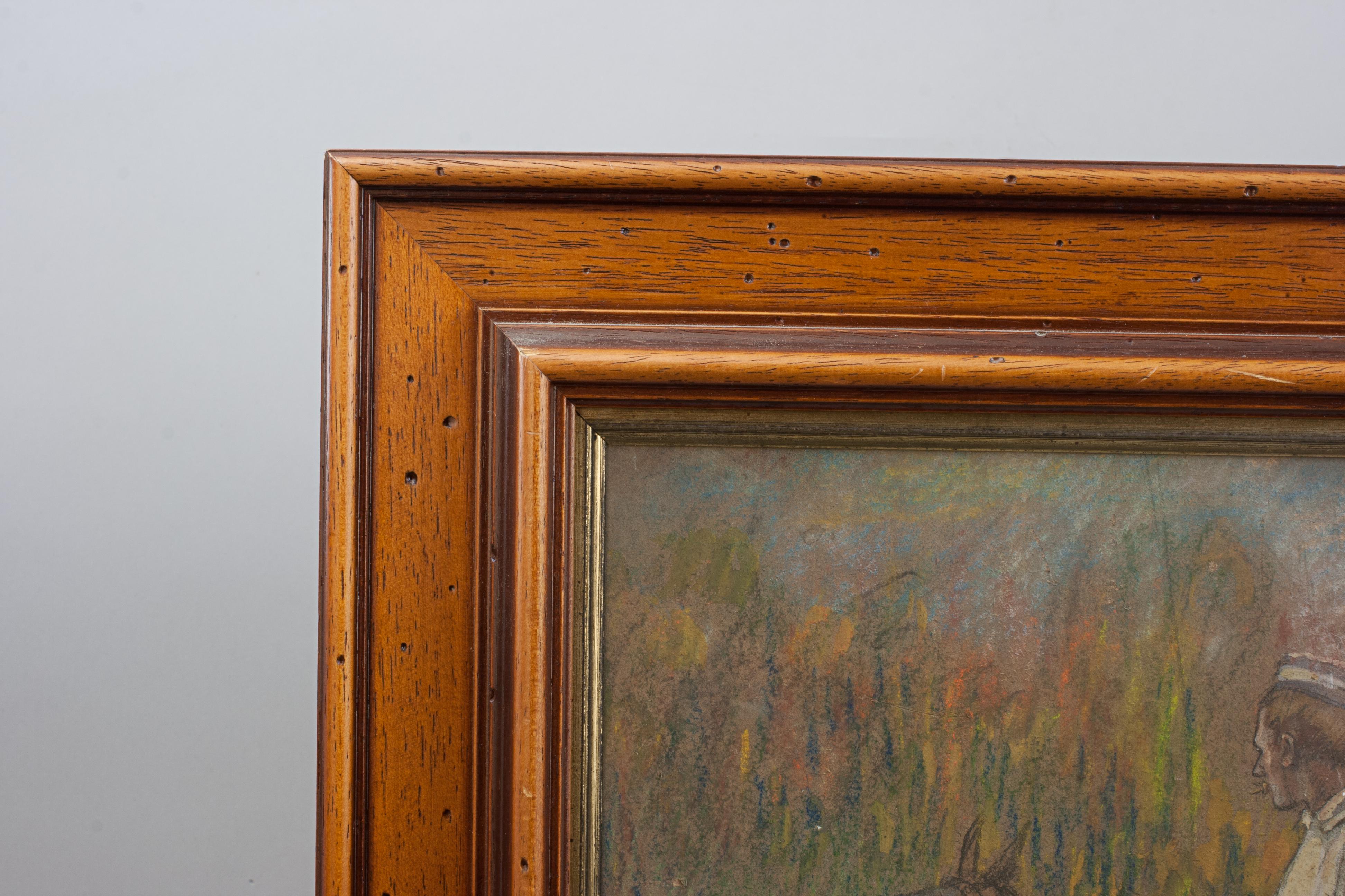 Peinture de polo française au pastel en vente 1