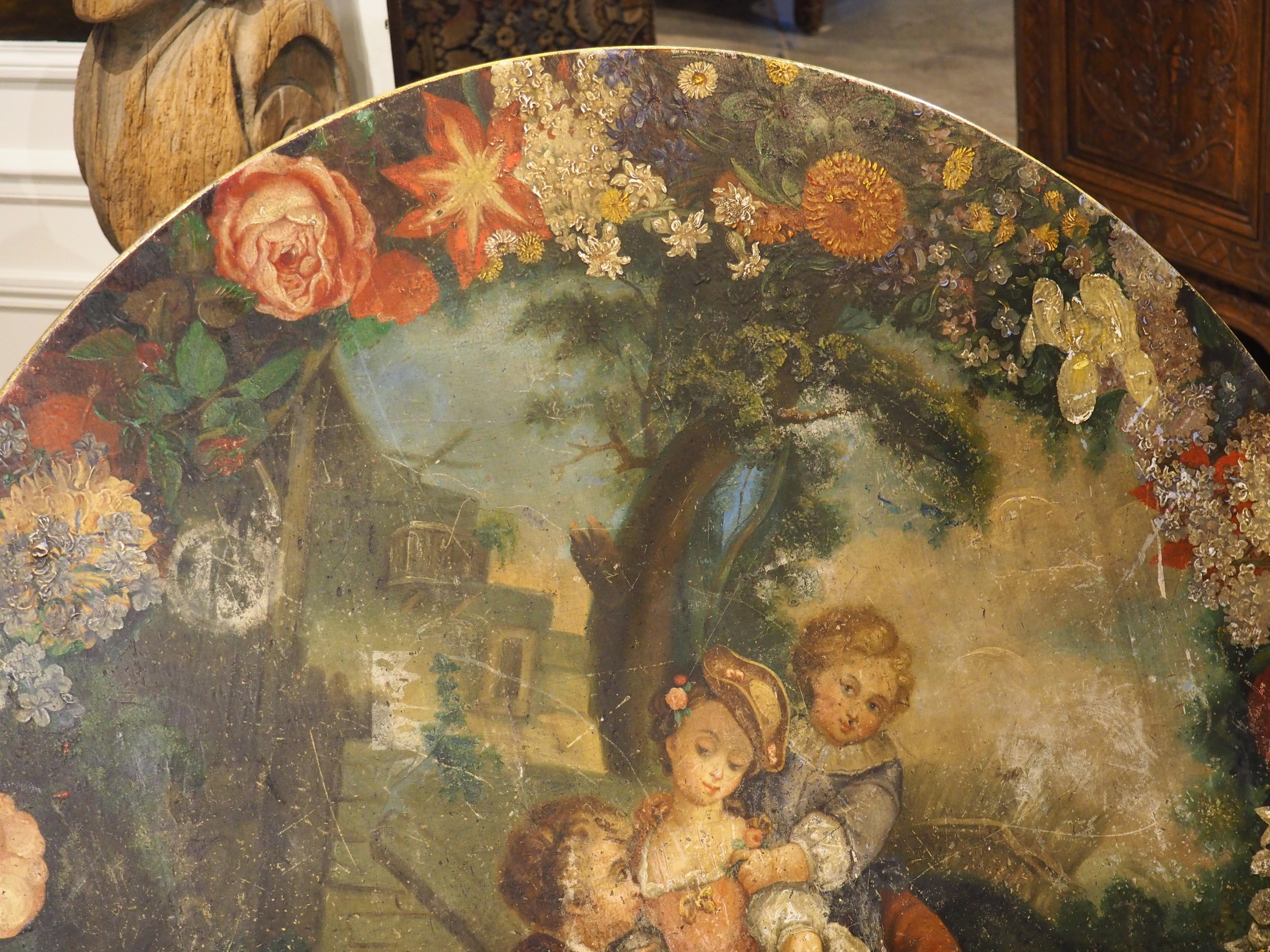 French Polychrome Painted and Ebonized 19th Century Napoleon III Pedestal Table For Sale 6