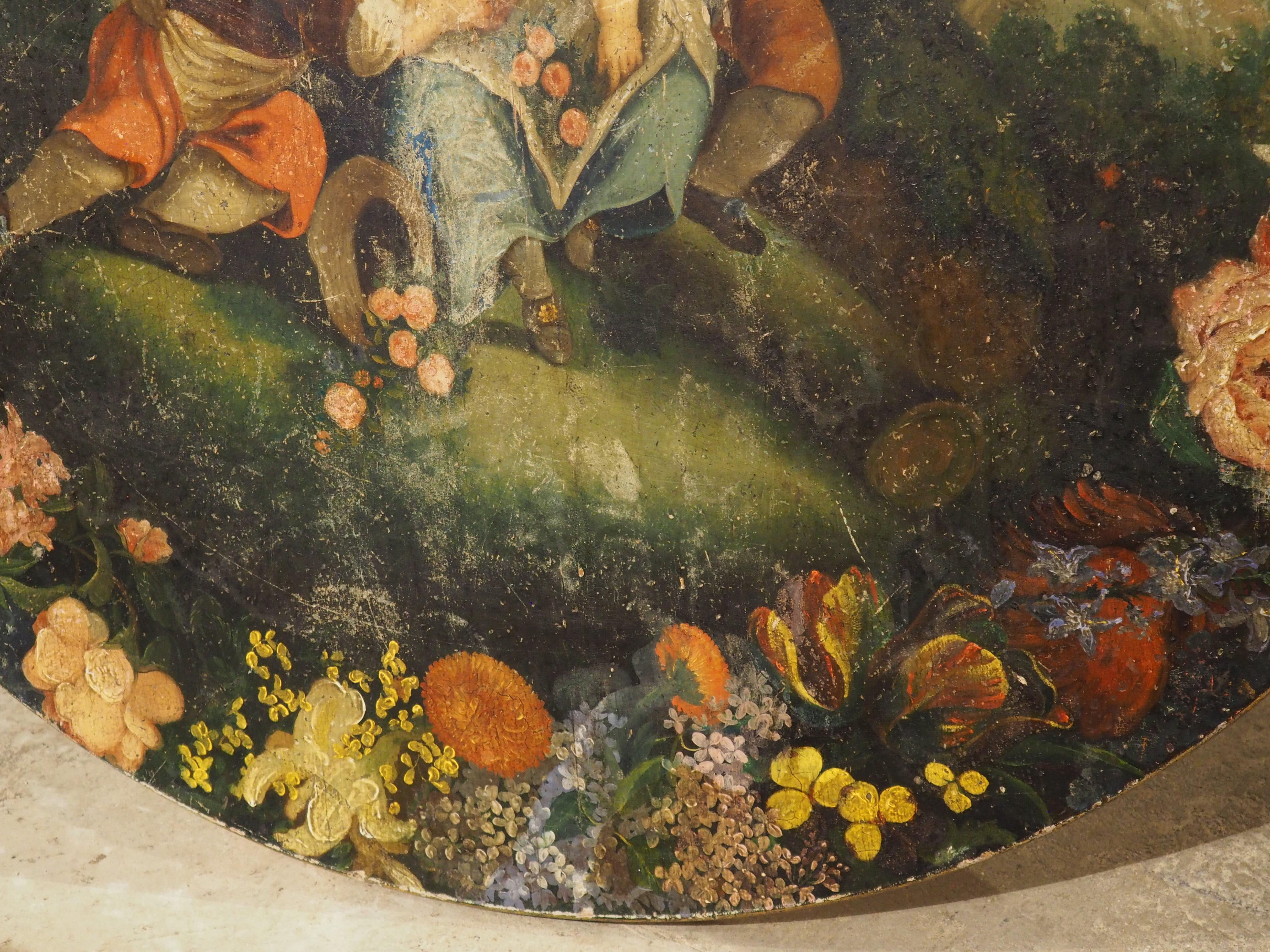 French Polychrome Painted and Ebonized 19th Century Napoleon III Pedestal Table For Sale 8