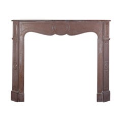 French Pompadour Style Antique Fireplace Surround in Marble