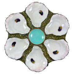 French Porcelain 6-Well Oyster Plate, c.1890