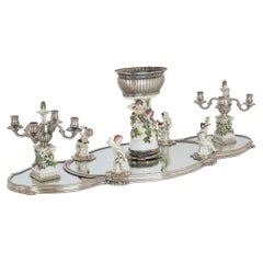 French Porcelain and Silver Centrepiece Suite by Tétard and Samson