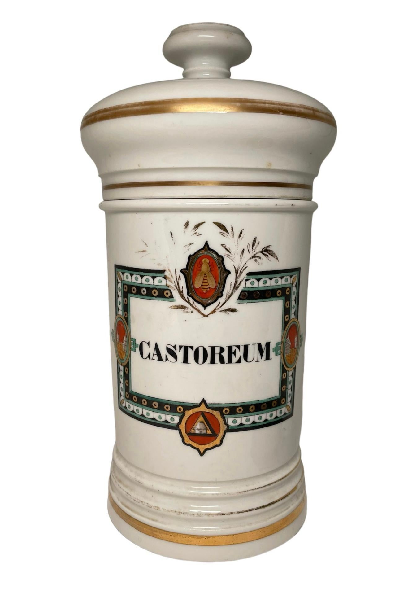 French Porcelain Apothecary Jar For Sale 8